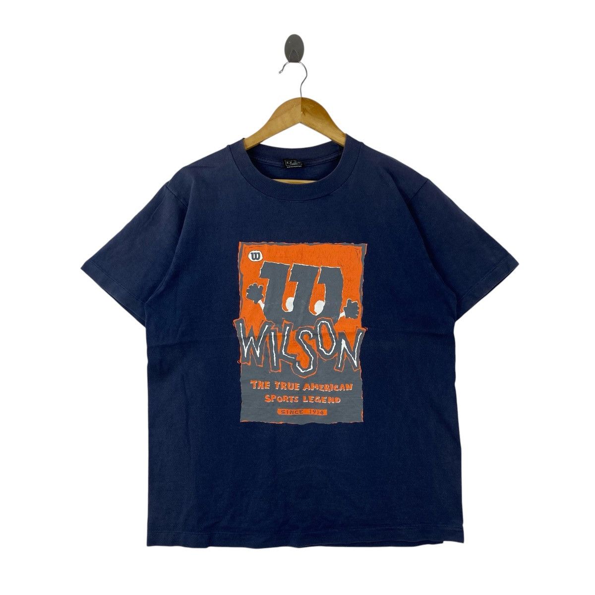 Vintage Vintage Wilson Hit Union Japan T-Shirt Size L 90s Navy Blue Size US L / EU 52-54 / 3 - 1 Thumbnail