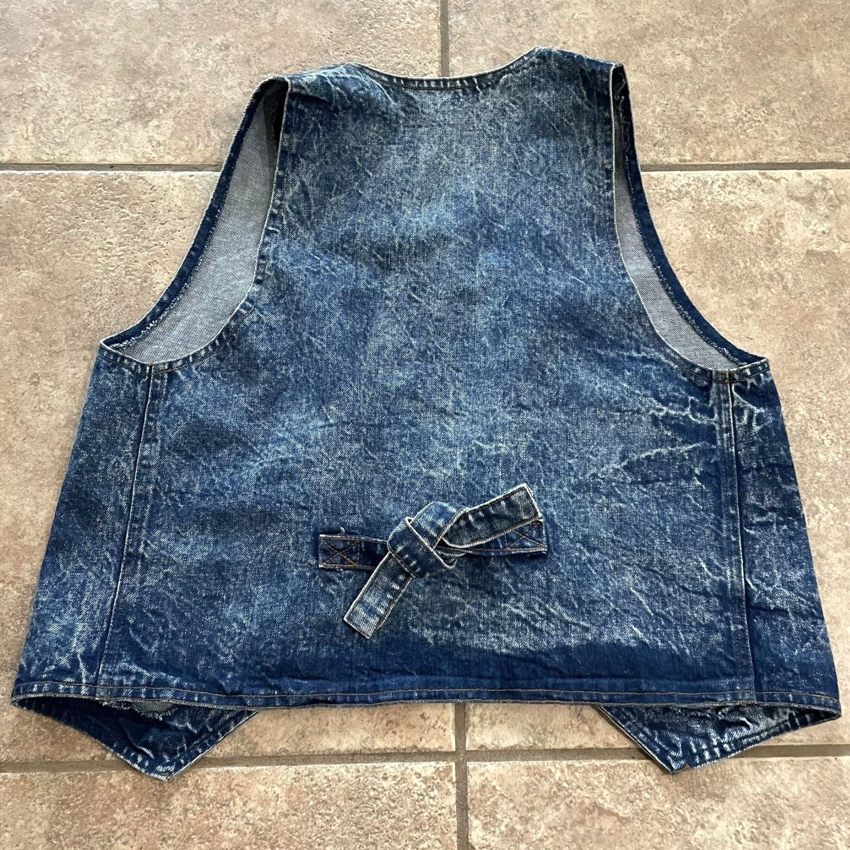 Denime VINTAGE Razzle Dazzle Denim Vest Women's Large Blue Cotton Casual Jacket Size L / US 10 / IT 46 - 5 Thumbnail