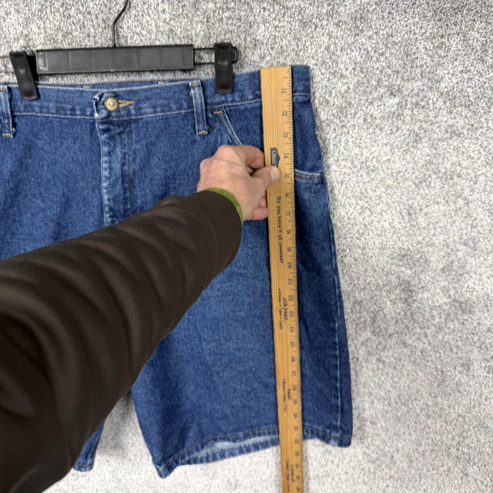 Wrangler Wrangler Bermuda Shorts Mens 42x7 Blue Denim Relaxed Fit 7 Inseam 5-Pocket logo Zip Fly Casual Summer Iconics Size US 42 / EU 58 - 3 Thumbnail