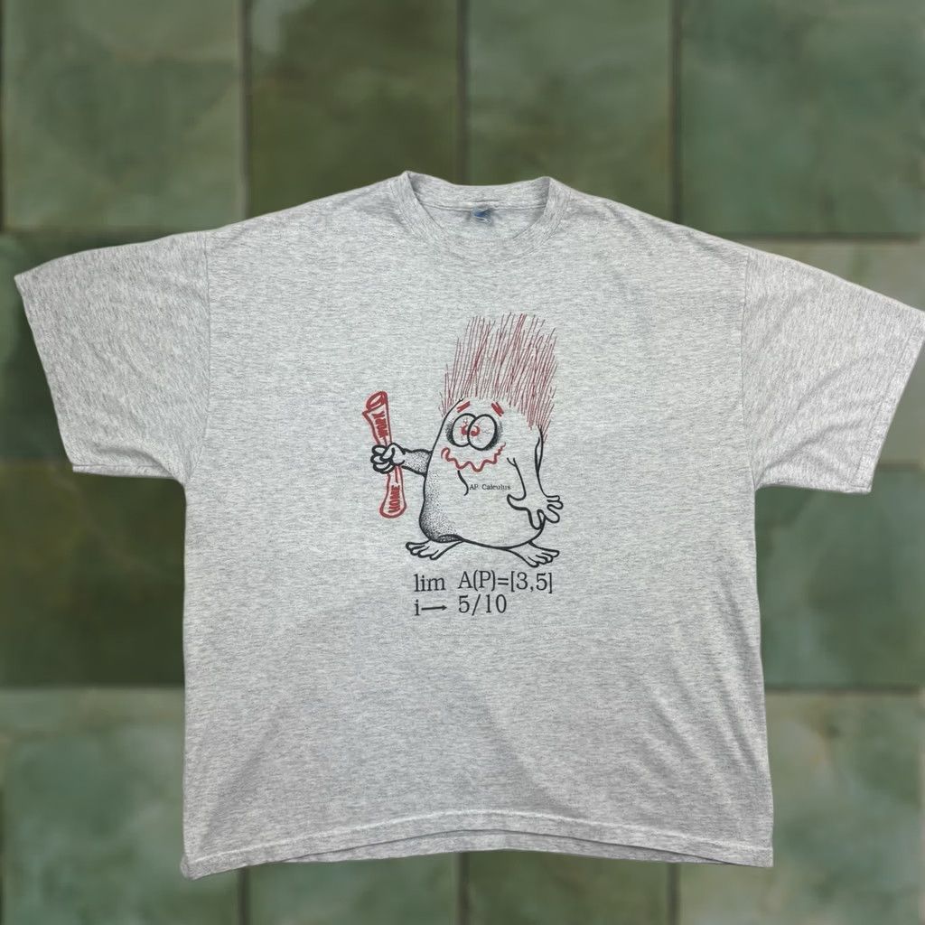 Hanes VINTAGE Hanes T-Shirt Men XL Gray 90s Funny Math School Shirt Mens Size US XL / EU 56 / 4 - 1 Thumbnail