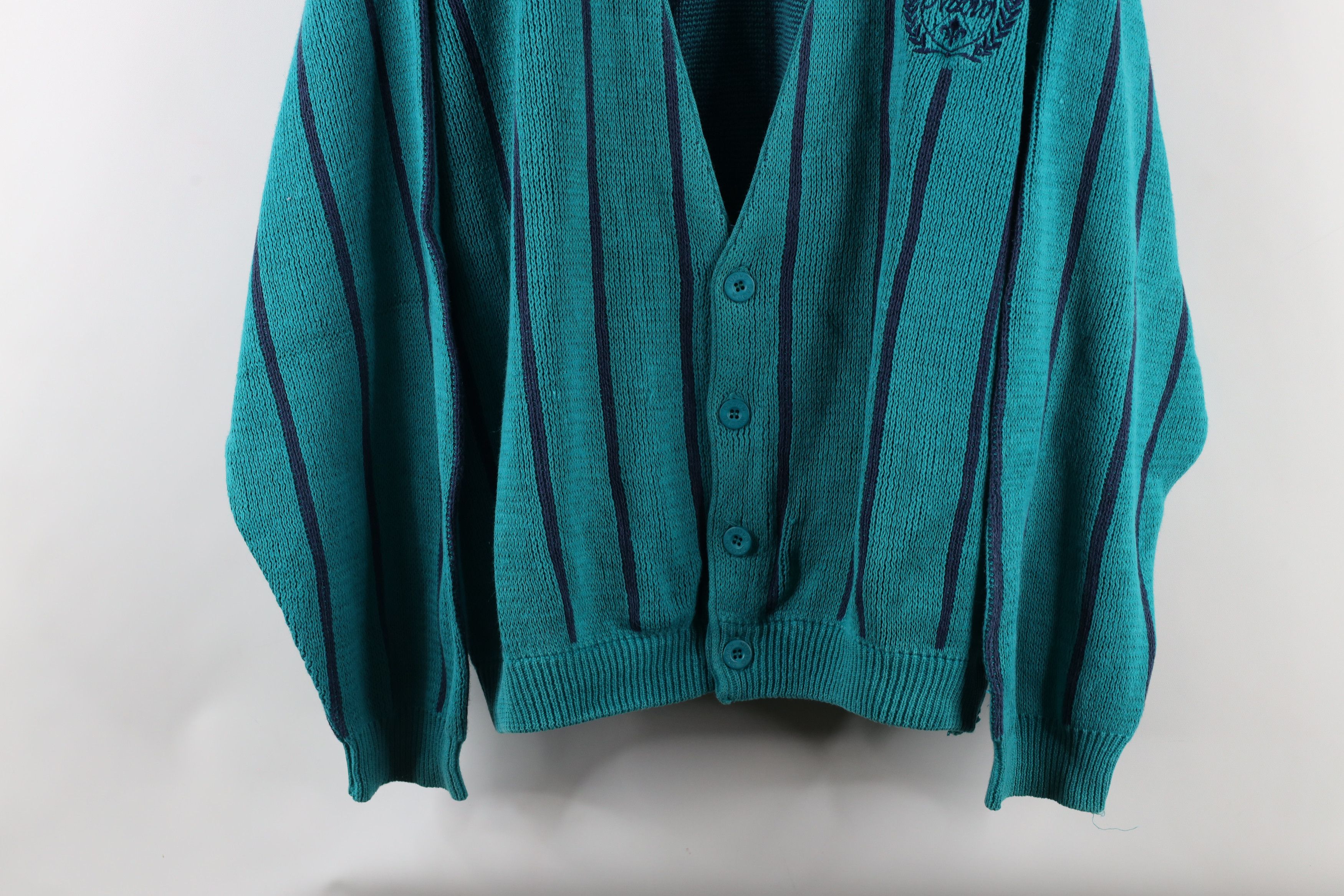 Vintage Vintage 90s Streetwear Fit Striped Knit Cardigan Sweater Size US XL / EU 56 / 4 - 3 Thumbnail