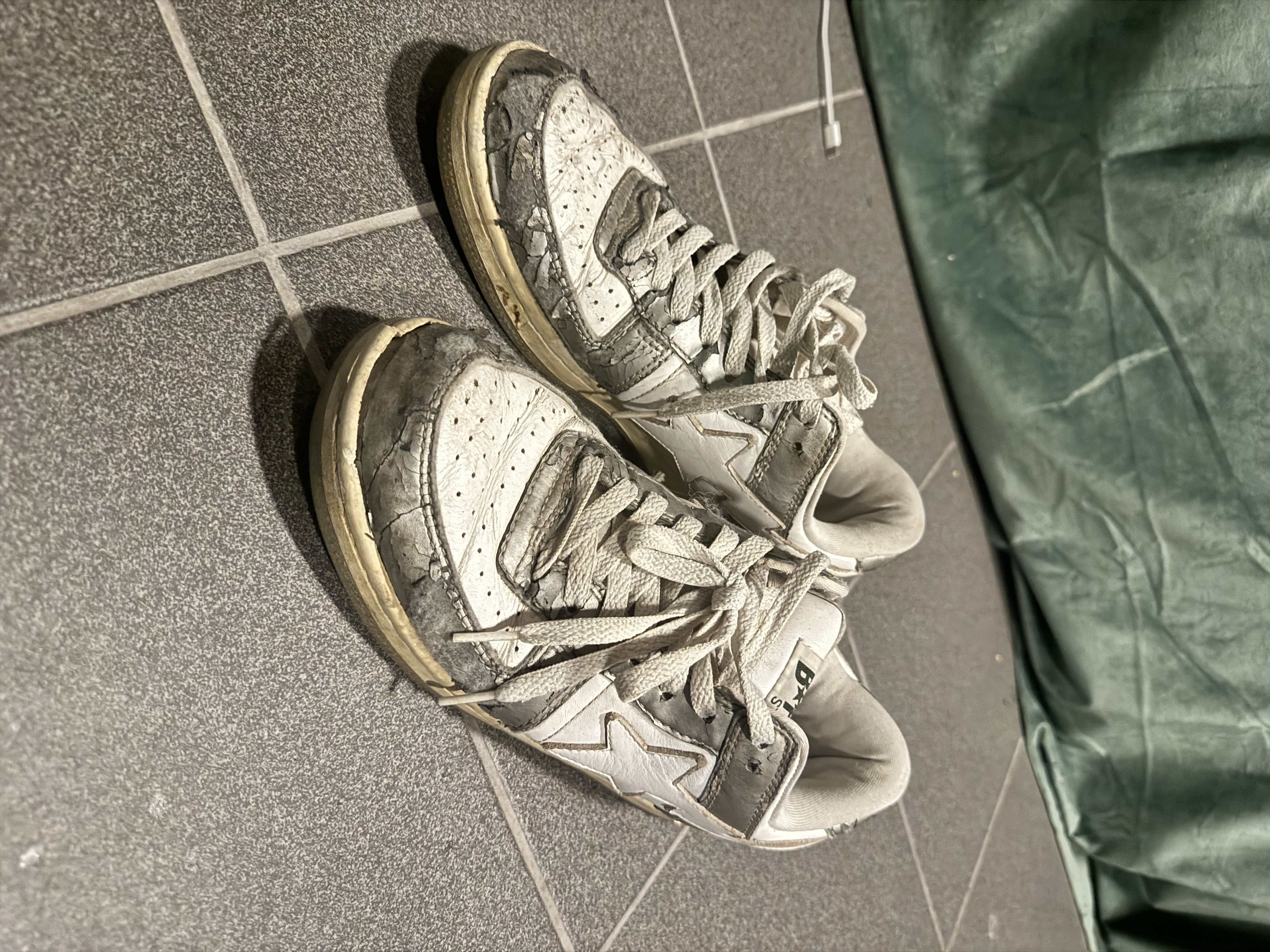 image of Bape White/silver Skatestas Shoes in Silver White, Men's (Size 9)