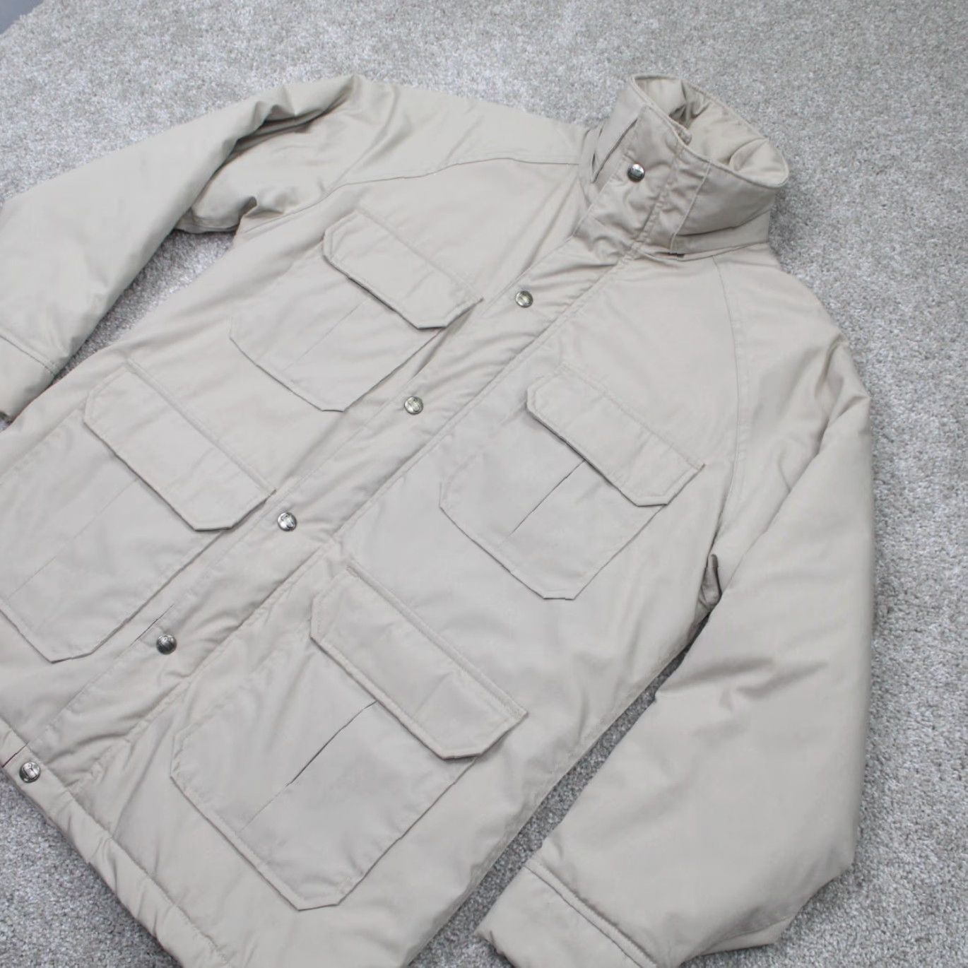 Vintage VTG Woolrich Chore Jacket Womens Medium Beige Full Zip Snaps Olefin Filling Coat Size M / US 6-8 / IT 42-44 - 3 Thumbnail