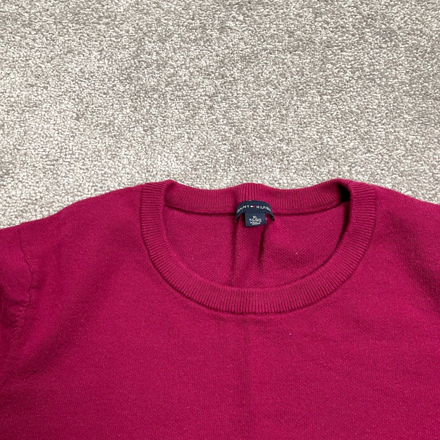 Tommy Hilfiger Tommy Hilfiger Sweater Mens XL Red Pullover Knit Lightweight Crew Neck Stretch Size US XL / EU 56 / 4 - 3 Thumbnail