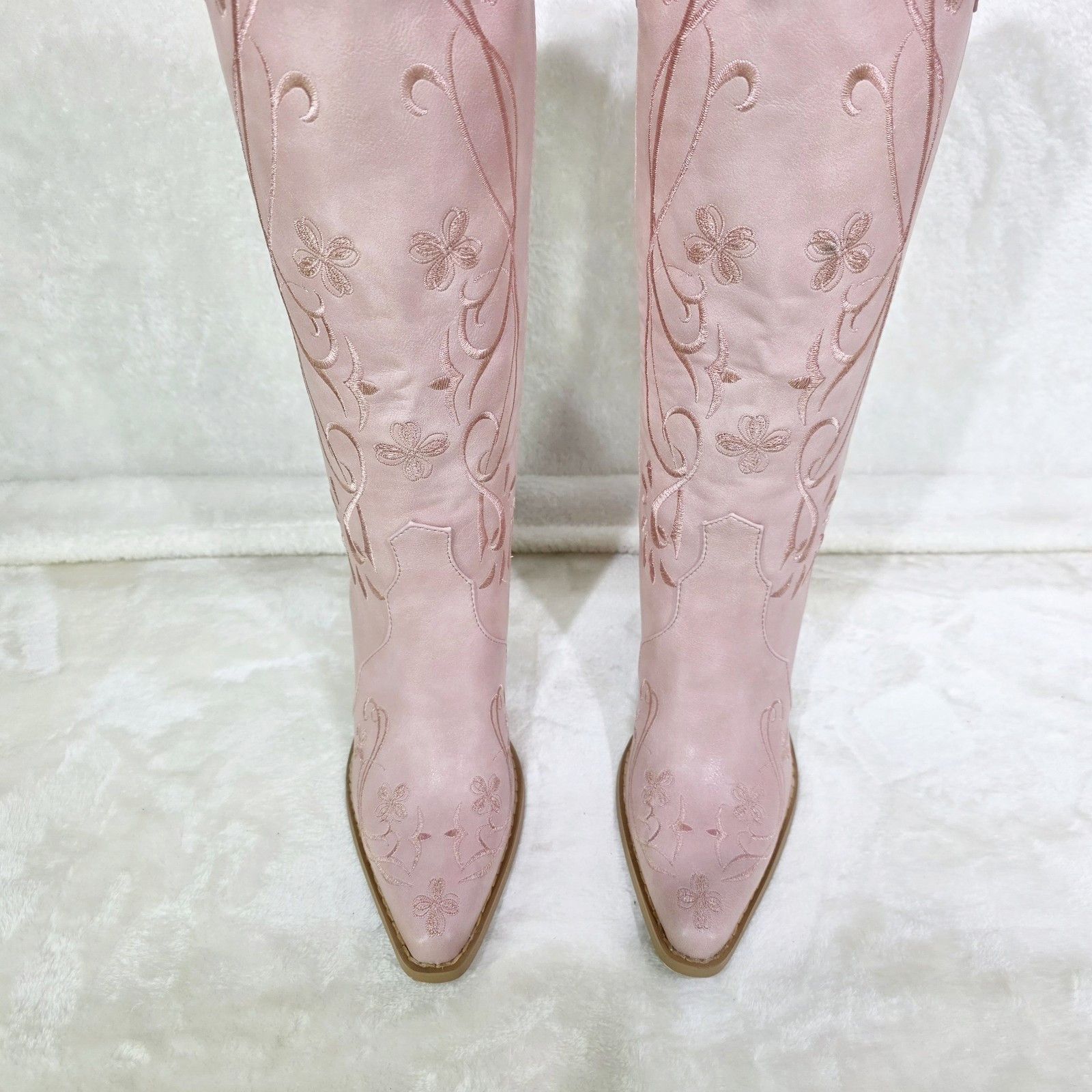 Other Loretta Embroidery Country Western Cowgirl Knee Boots Dusty Size US 11 / IT 41 - 7 Thumbnail