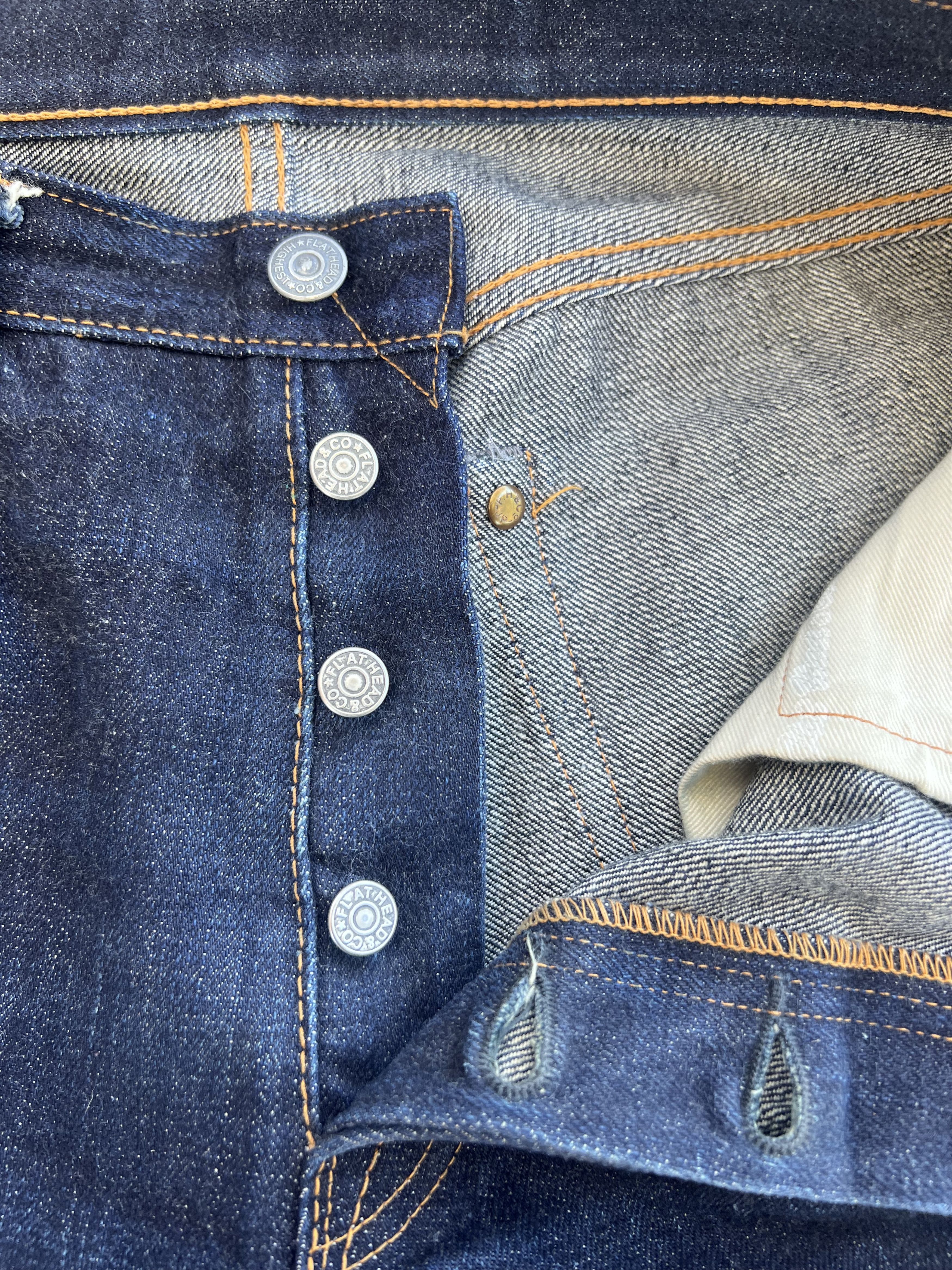 The Flat Head The Flat Head 3009 Made In Japan 14.5oz Selvedge Jeans 33x36 Size US 33 - 4 Thumbnail