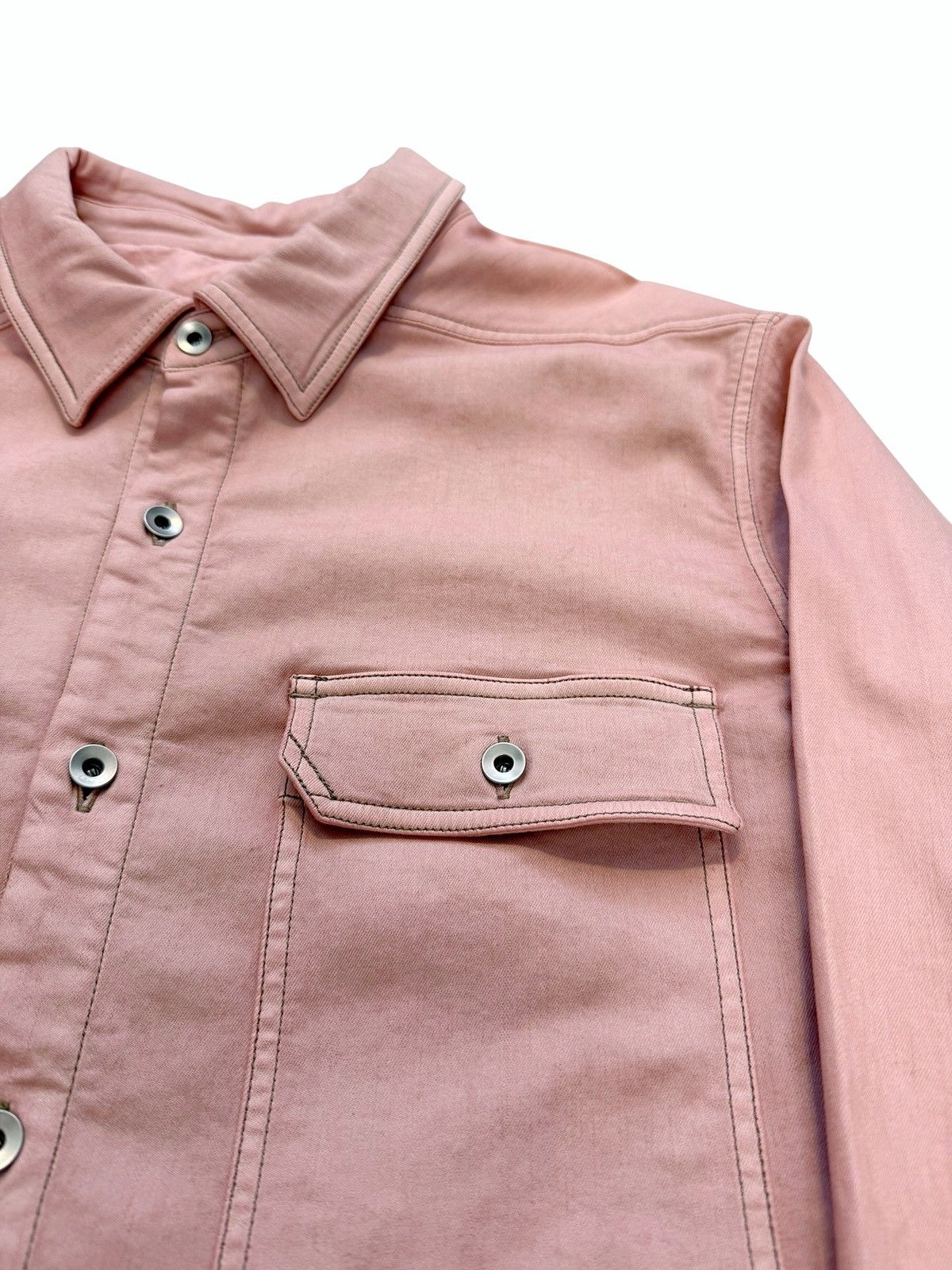 Rick Owens Pink Giacca Faded Denim Overshirt Jacket Size US L / EU 52-54 / 3 - 5 Thumbnail