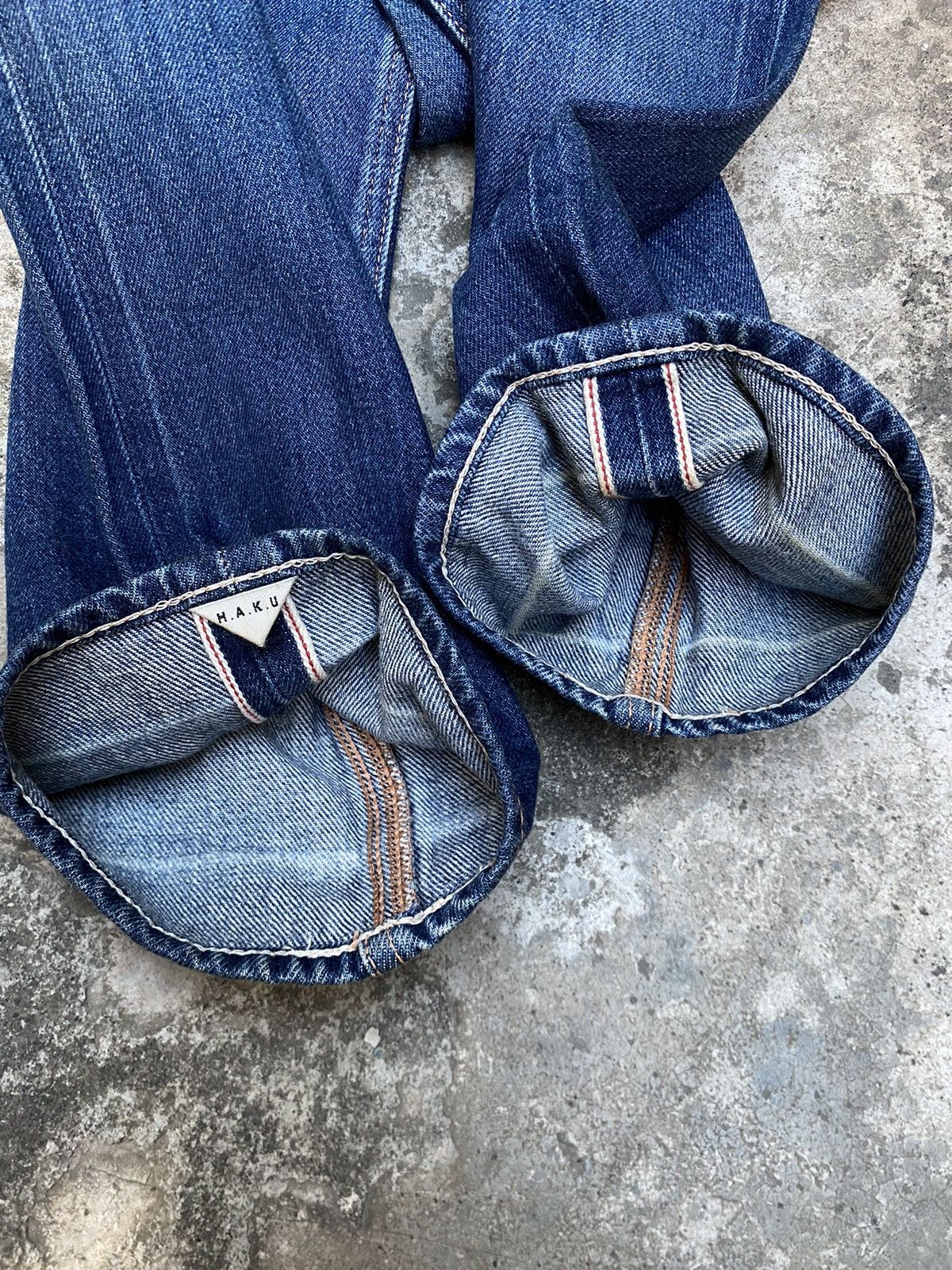 Japanese Brand Japanese H.A.K.U Ripped Faded Selvedge Denim Pants Size US 30 / EU 46 - 5 Thumbnail
