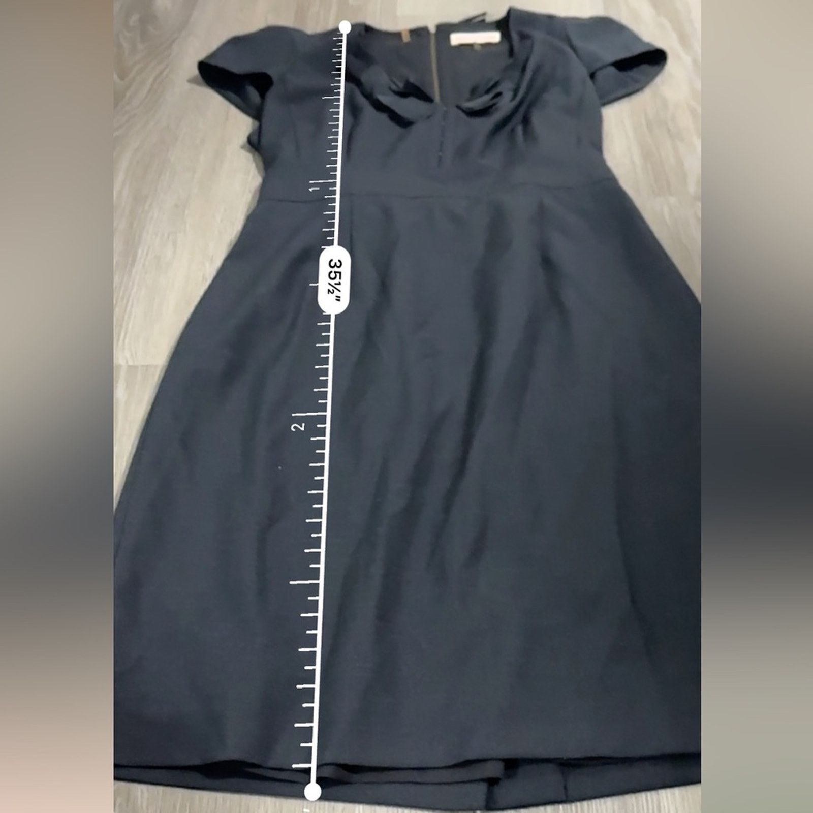 Rebecca Taylor Rebecca Taylor Dark Navy Blue Cap Short Sleeve Ruffle Dress Size XL / US 12-14 / IT 48-50 - 9 Thumbnail