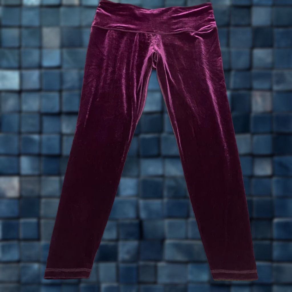 Athleta Athleta Womens 1X Plus Leggings Purple Elation Velvet Skinny Ankle Pull On Size 40" / US 18 - 1 Thumbnail
