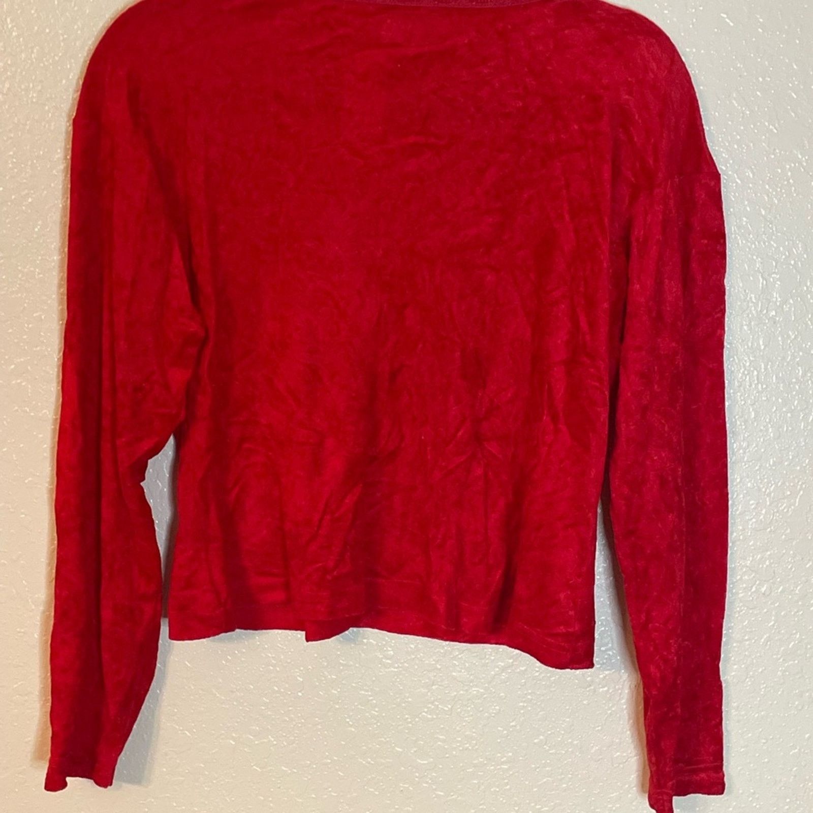 Guess Vintage Y2K Guess Red Velvet Feel Long Sleeve ShirtLarge NWT Size L / US 10 / IT 46 - 4 Thumbnail