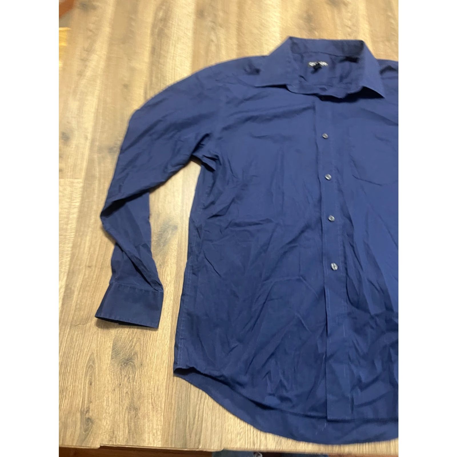 George George Shirt Mens M 15-15.5 34-35 Blue Long Sleeve Button Up Shirt Size US M / EU 48-50 / 2 - 3 Thumbnail