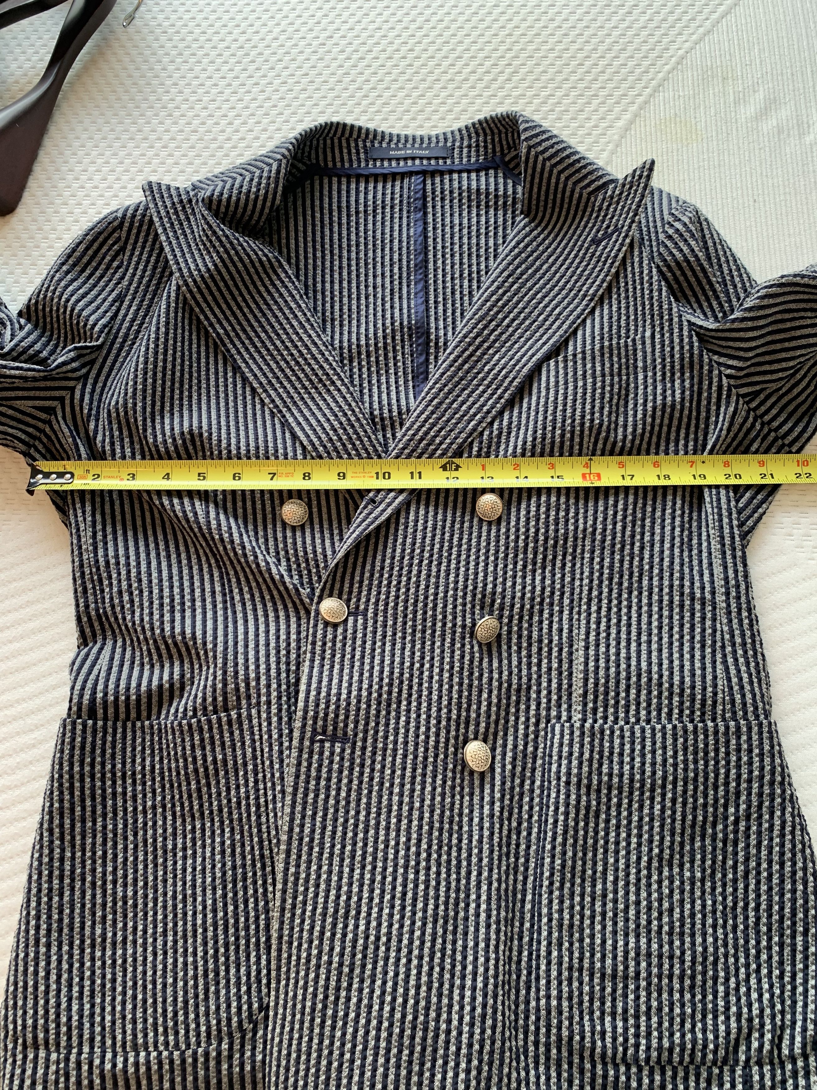 Tagliatore Tagliatore Seersucker Double Breasted Blazer IT 50 Size 40R - 7 Thumbnail