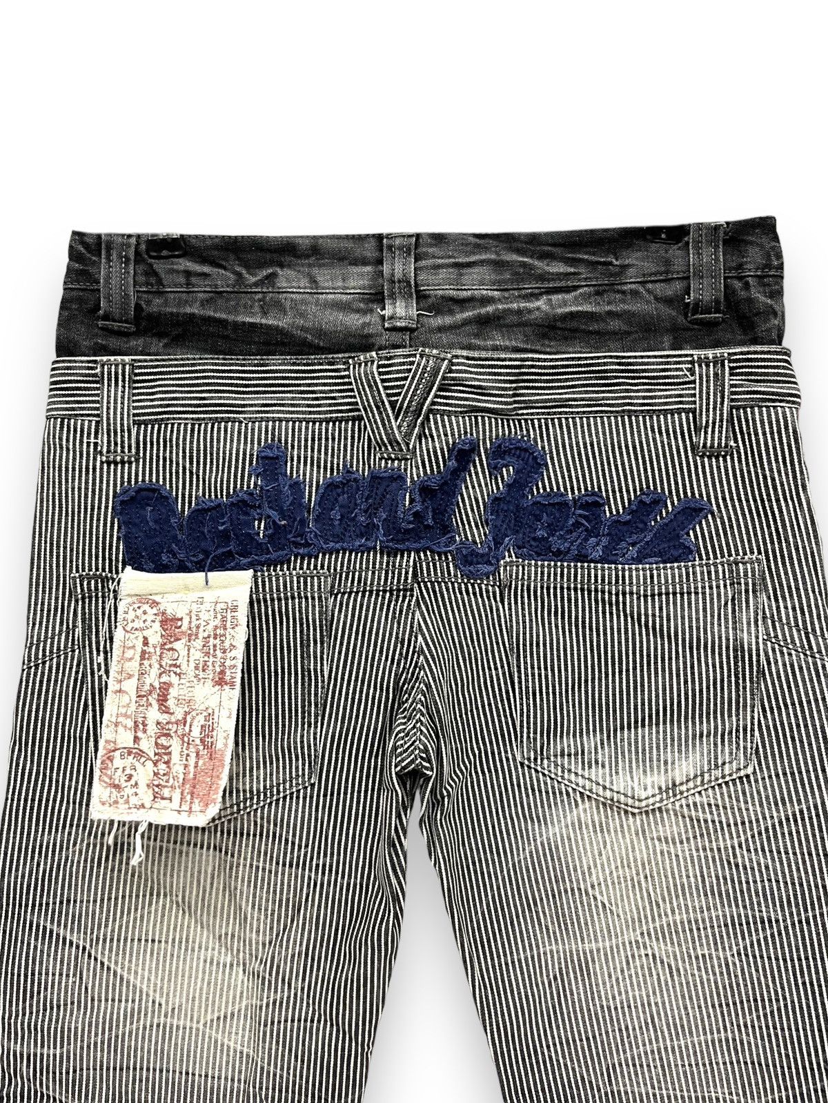 🔥BACK & FORTH Hybrid Double Waist Hickory Stripes Denim