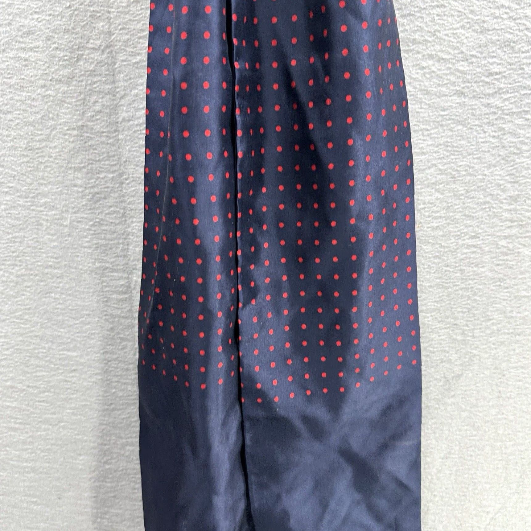 Vintage Vintage Swaine Adeney Men's Ascot Cravat Tie Blue Polka Dot Silk Woven 90s Designer Size ONE SIZE - 4 Thumbnail
