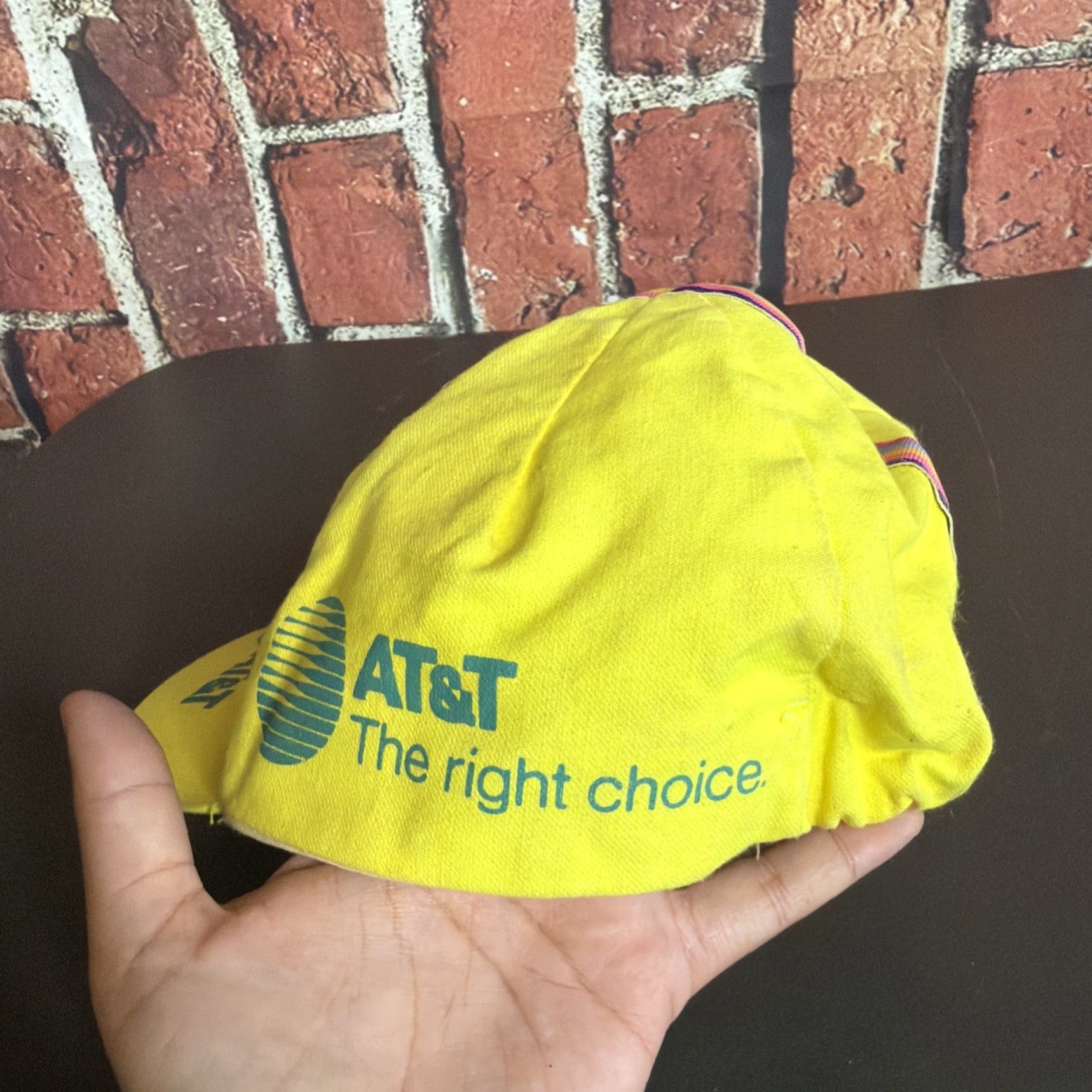 Vintage VINTAGE Marathon Hat Running City 90s Cotton Yellow Mens One Size Cap Hat Cannes? Size ONE SIZE - 2 Thumbnail