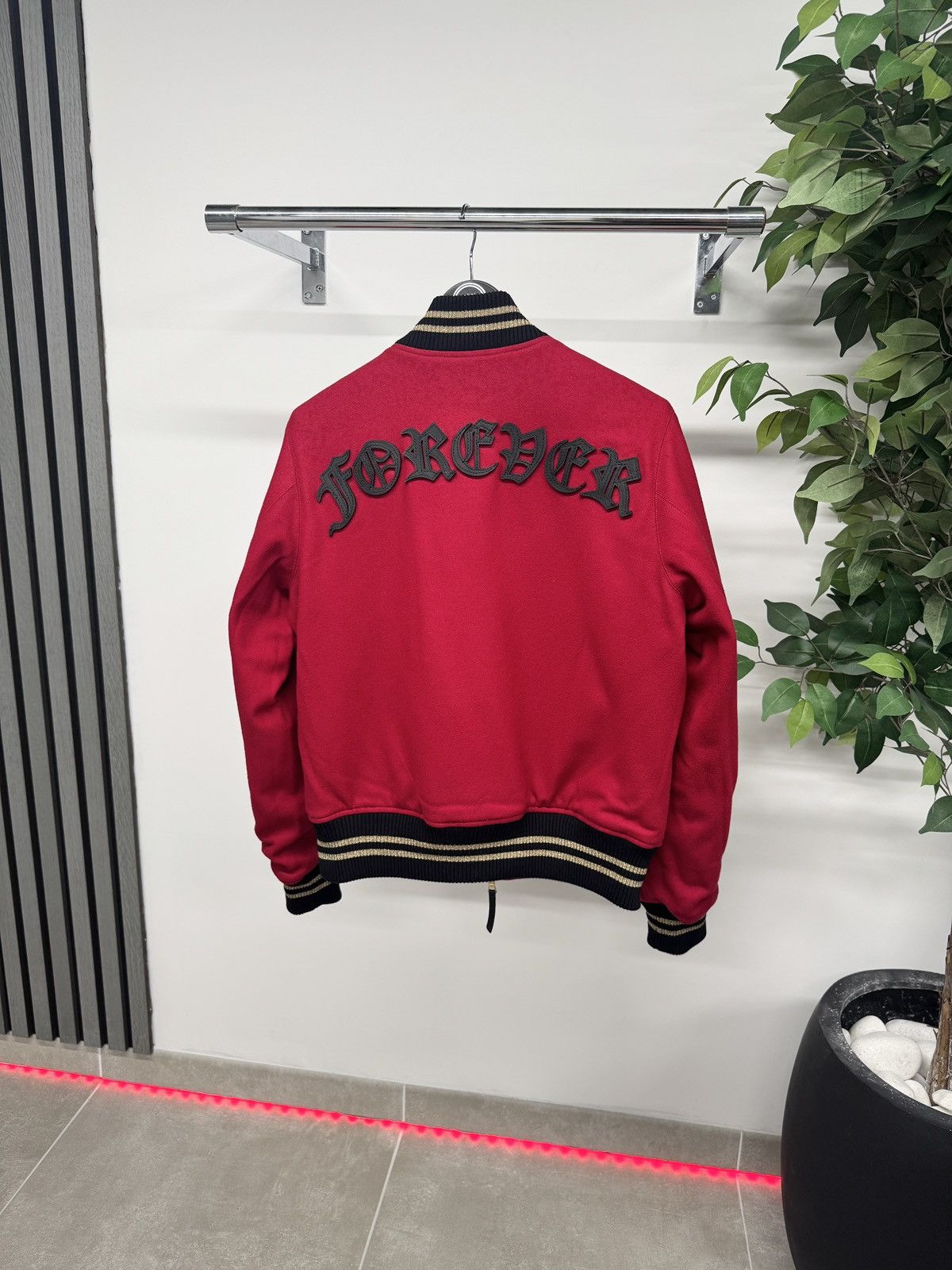 Amiri Amiri Forever Wool Blend Bomber Jacket In Red RRP £1930 Size US S / EU 44-46 / 1 - 2 Thumbnail