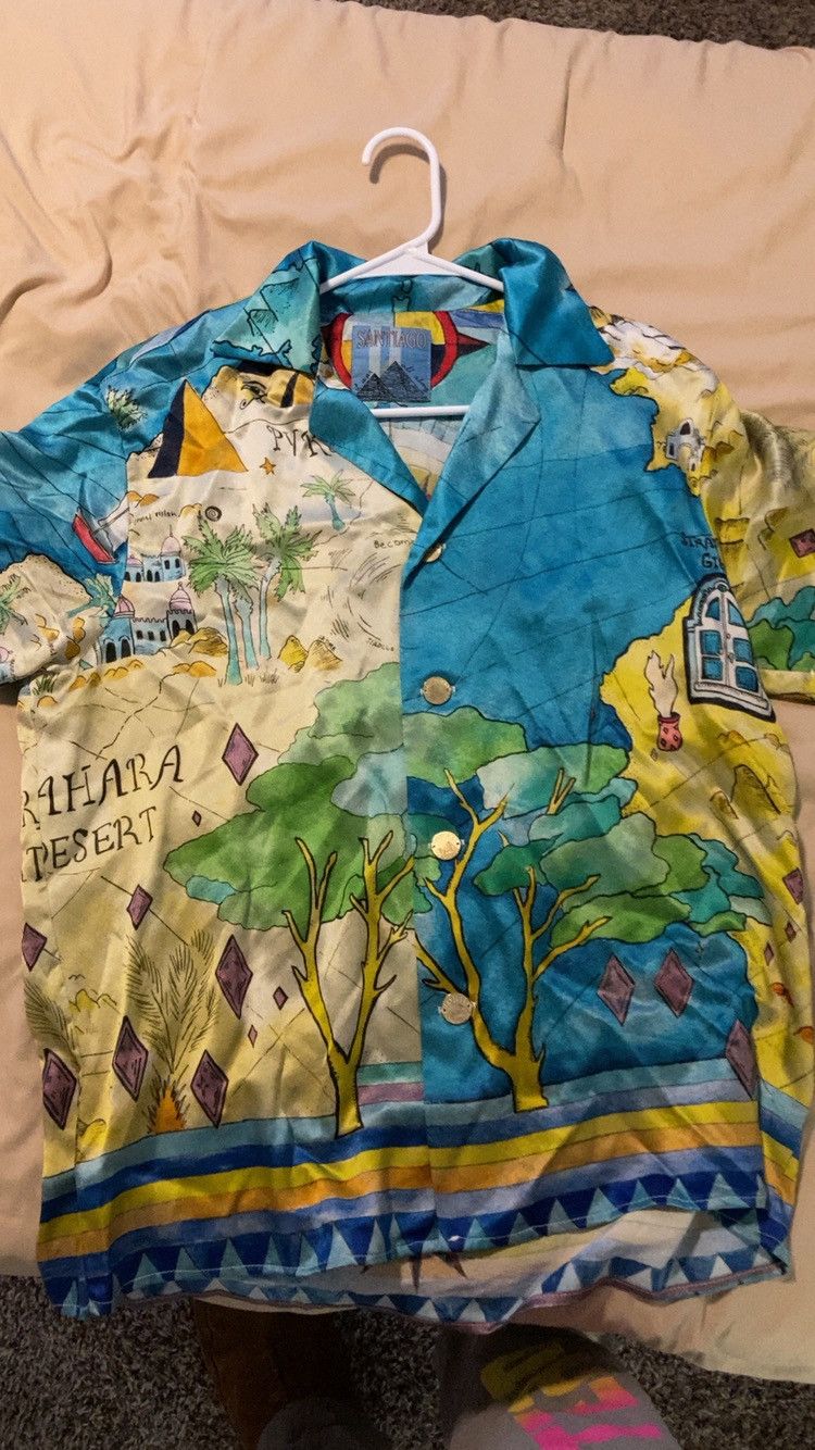 Other Santiago by Russ "The Journey" Map Satin Button-Up Size US M / EU 48-50 / 2 - 1 Thumbnail