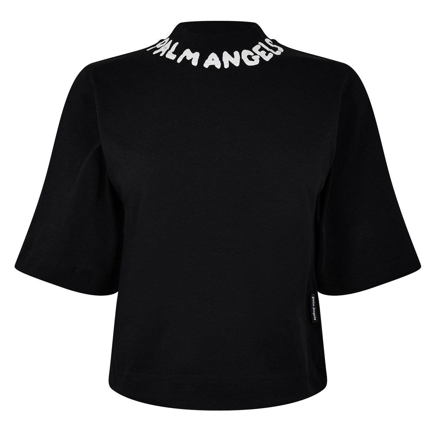 Palm Angels o1g2r1mq0325 Logo Crop T-Shirt in Black Size S / US 4 / IT 40 - 1 Thumbnail