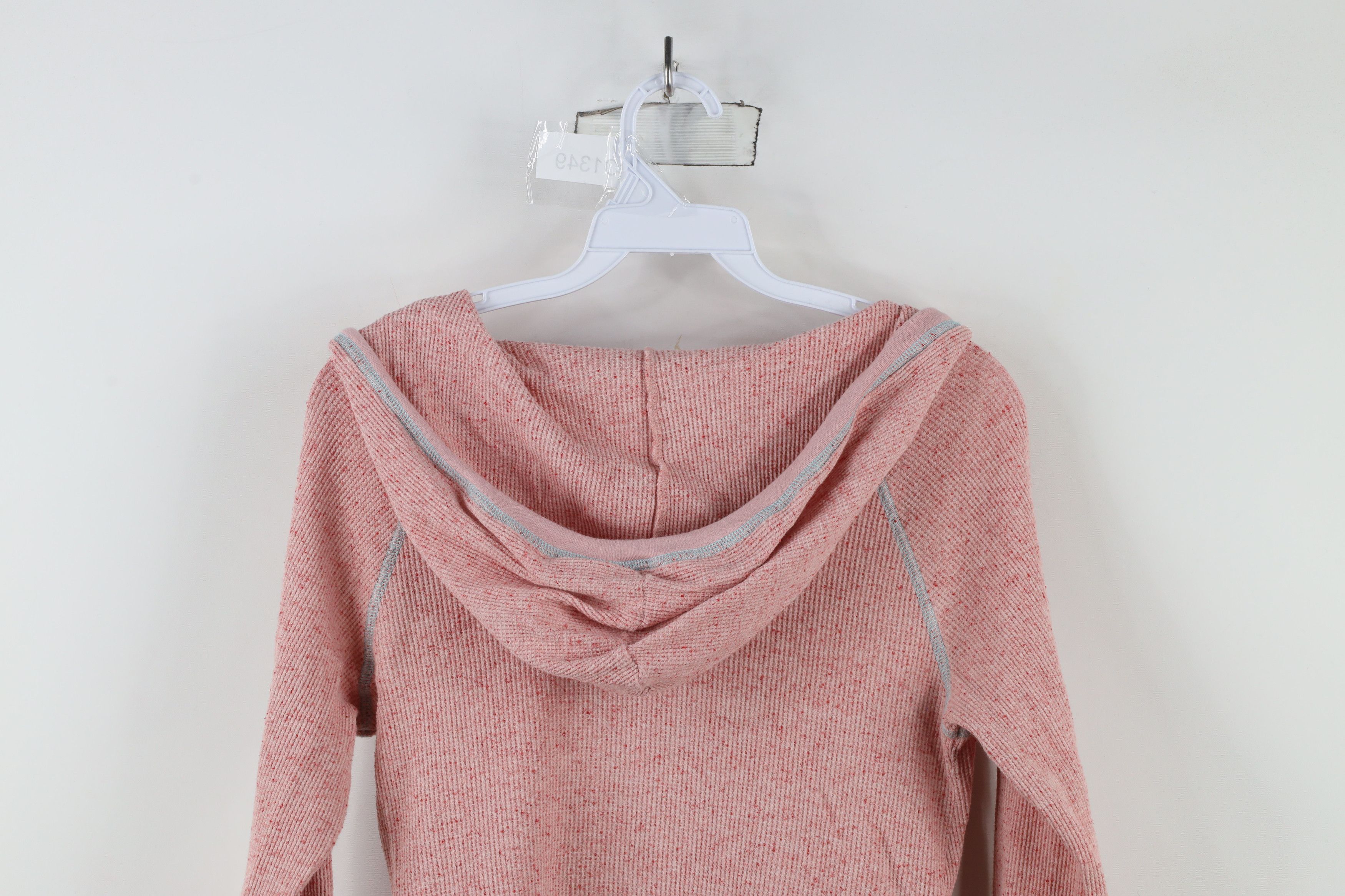 Free People × Vintage Free People Bella Thermal Waffle Knit Hoodie Pink Fleck Size M / US 6-8 / IT 42-44 - 10 Thumbnail