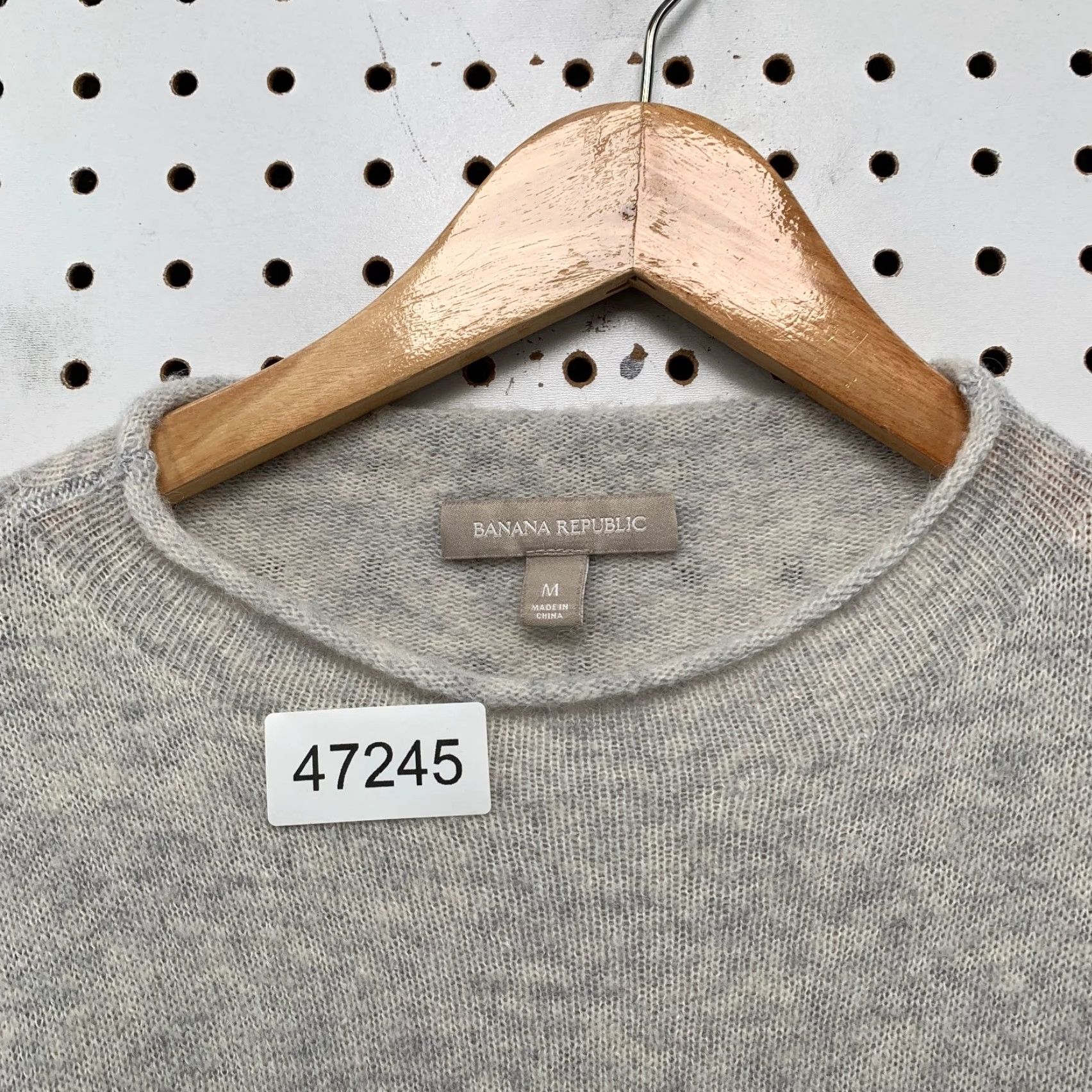 Banana Republic Banana Republic Merino Wool Alpaca Sweater Womens M Gray Mock Neck Ribbed Sleeve Pullover Knit Medium Womens Size M / US 6-8 / IT 42-44 - 3 Thumbnail