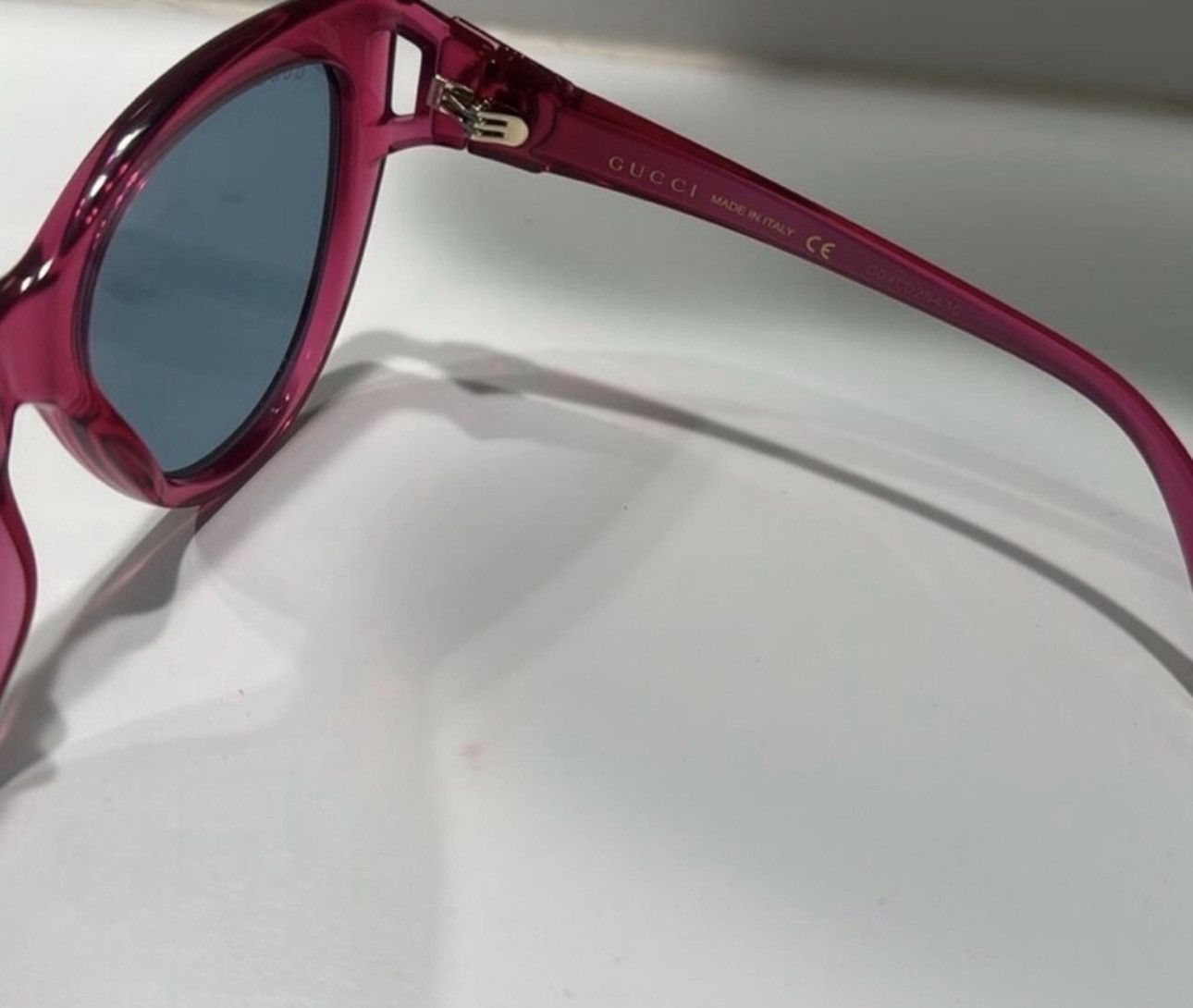 Gucci Gucci 56mm Cat Eye Sunglasses Red with blue lenses Size ONE SIZE - 12 Thumbnail