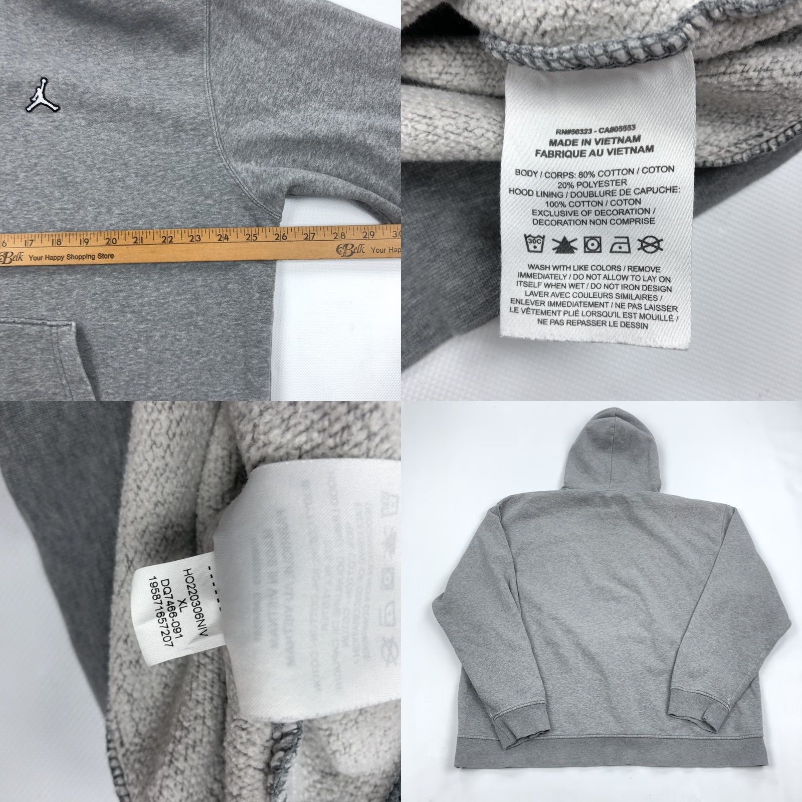 Jordan Brand Jordan Jumpman Pullover Hoodie Men’s XL Grey Cotton Blend Fleece Activewear Size US XL / EU 56 / 4 - 8 Thumbnail