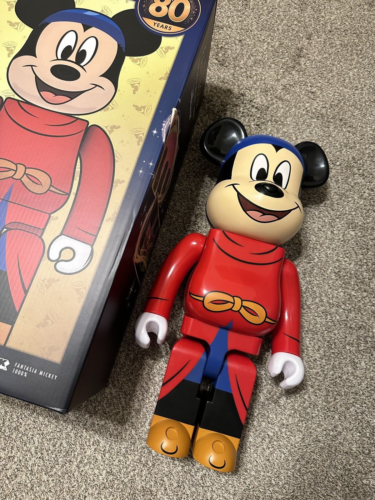 Disney Bearbrick Disney Fantasia Mickey Mouse 1000% Figure Red | Grailed