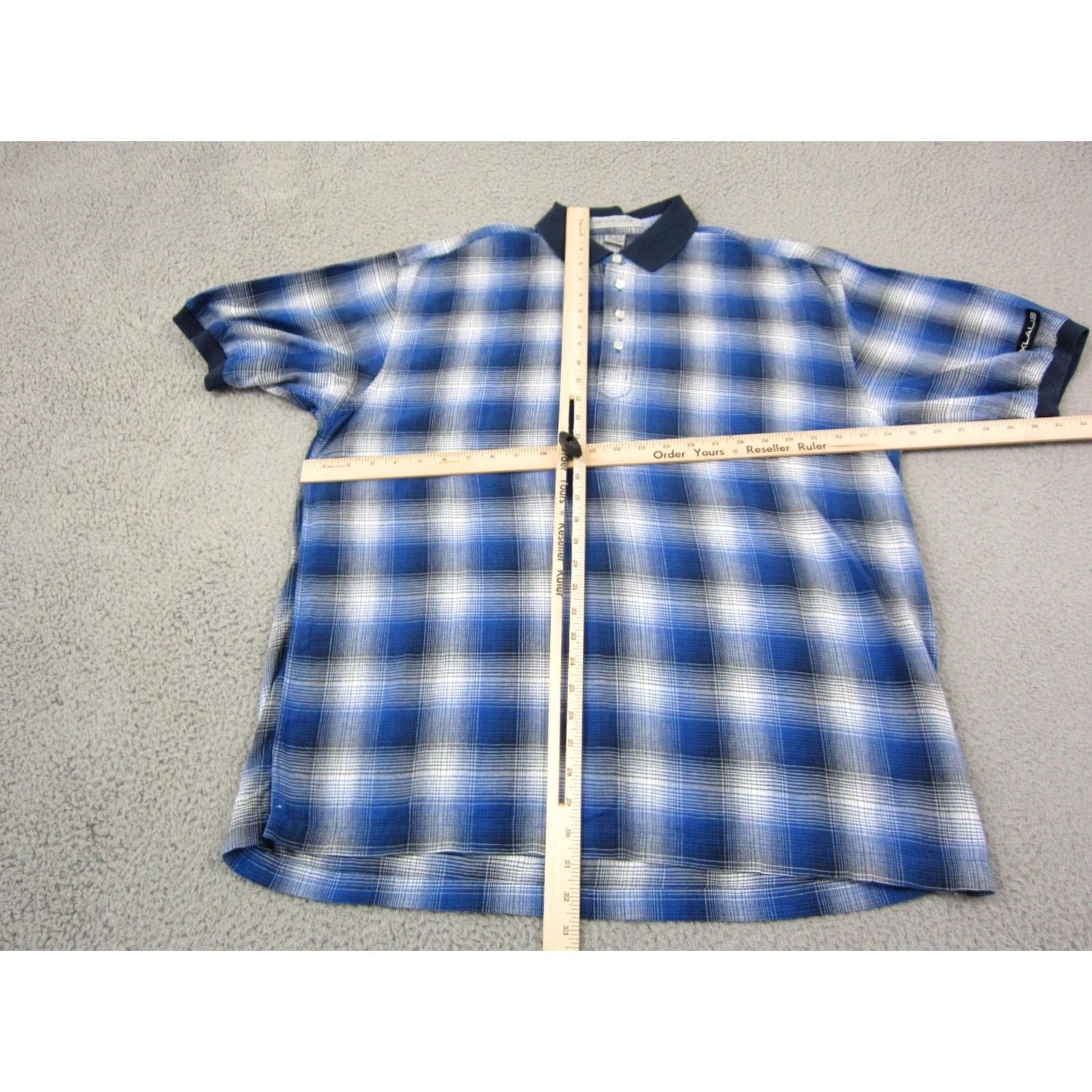 Vintage Vintage Nicklaus Polo Shirt Mens Large Blue Plaid Golf Cotton 90s Shirt Short Sleeve Collared Jersey Modern Classic Fashion Size US L / EU 52-54 / 3 - 7 Thumbnail