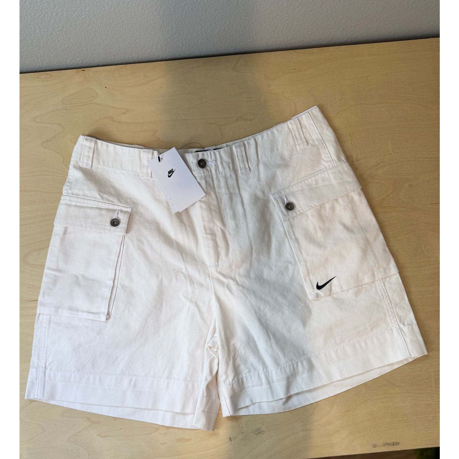 Nike Nike Life P44 Woven Cargo Shorts Cream White NWT Size US 34 / EU 50 - 1 Thumbnail