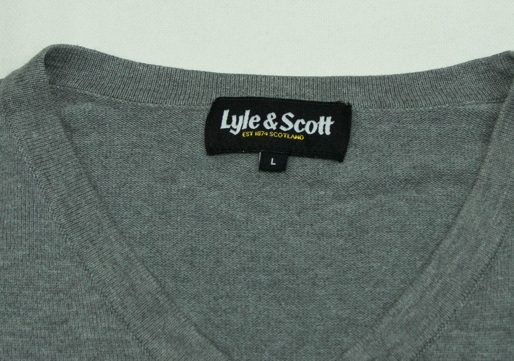 Lyle & Scott LYLE AND SCOTT JUMPER V NECK COTTON SIZE M ( LABEL L) Size US M / EU 48-50 / 2 - 5 Thumbnail