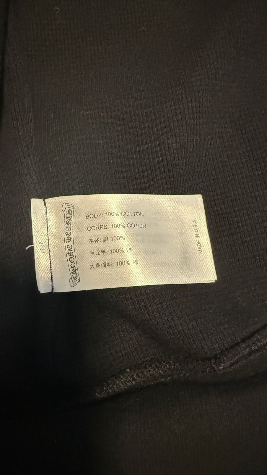 Chrome Hearts CHROME HEARTS THERMAL HOODIE ZIP UP BLACK XL Size US XL / EU 56 / 4 - 10 Thumbnail