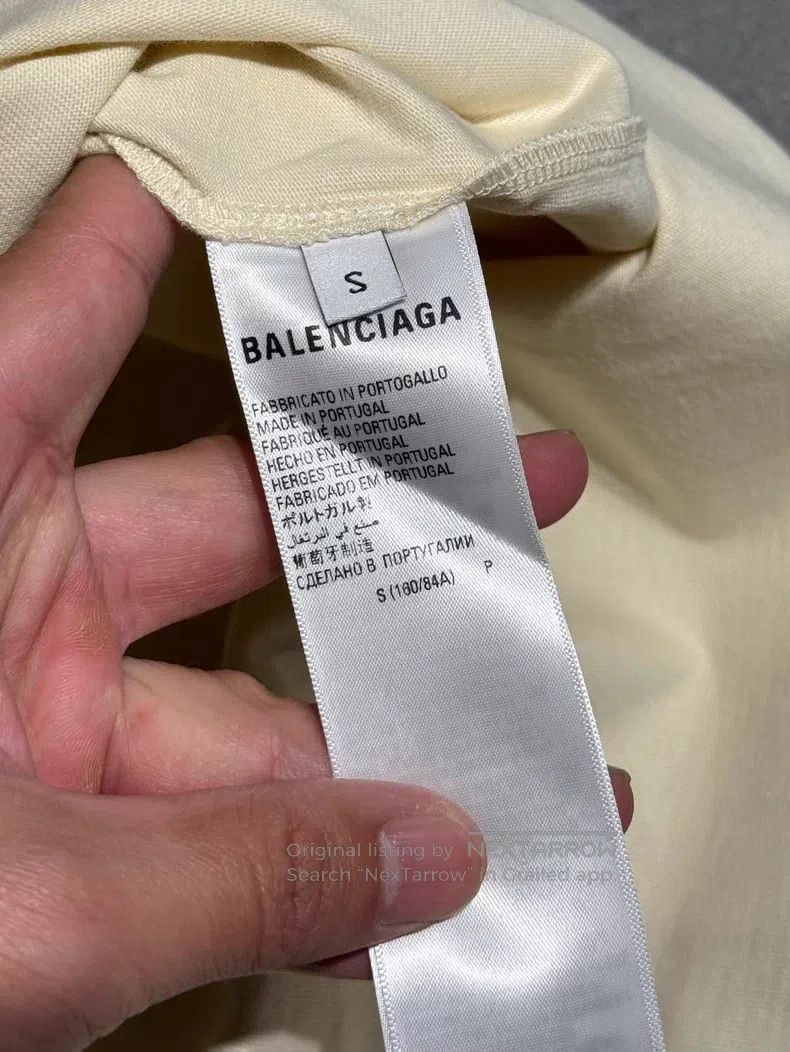 Balenciaga Balenciaga Embroidered Cola Logo Off-White Round Neck Shor Size US S / EU 44-46 / 1 - 7 Thumbnail
