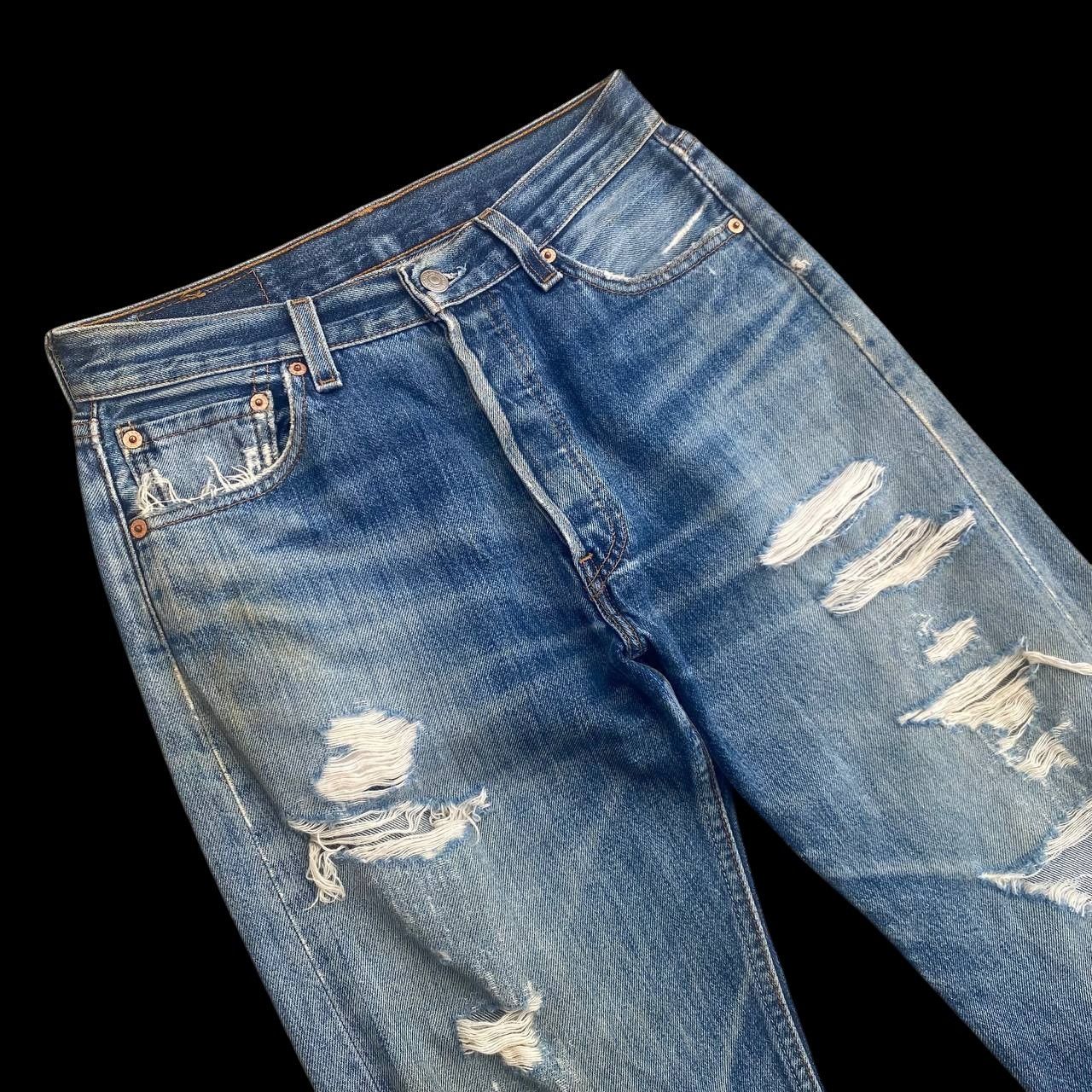 Levi's Vintage Clothing × Vintage KURT COBAIN VINTAGE LEVIS 501 DISTRESSED DIRTY JEAN BJ07-07 Size US 29 - 10 Thumbnail