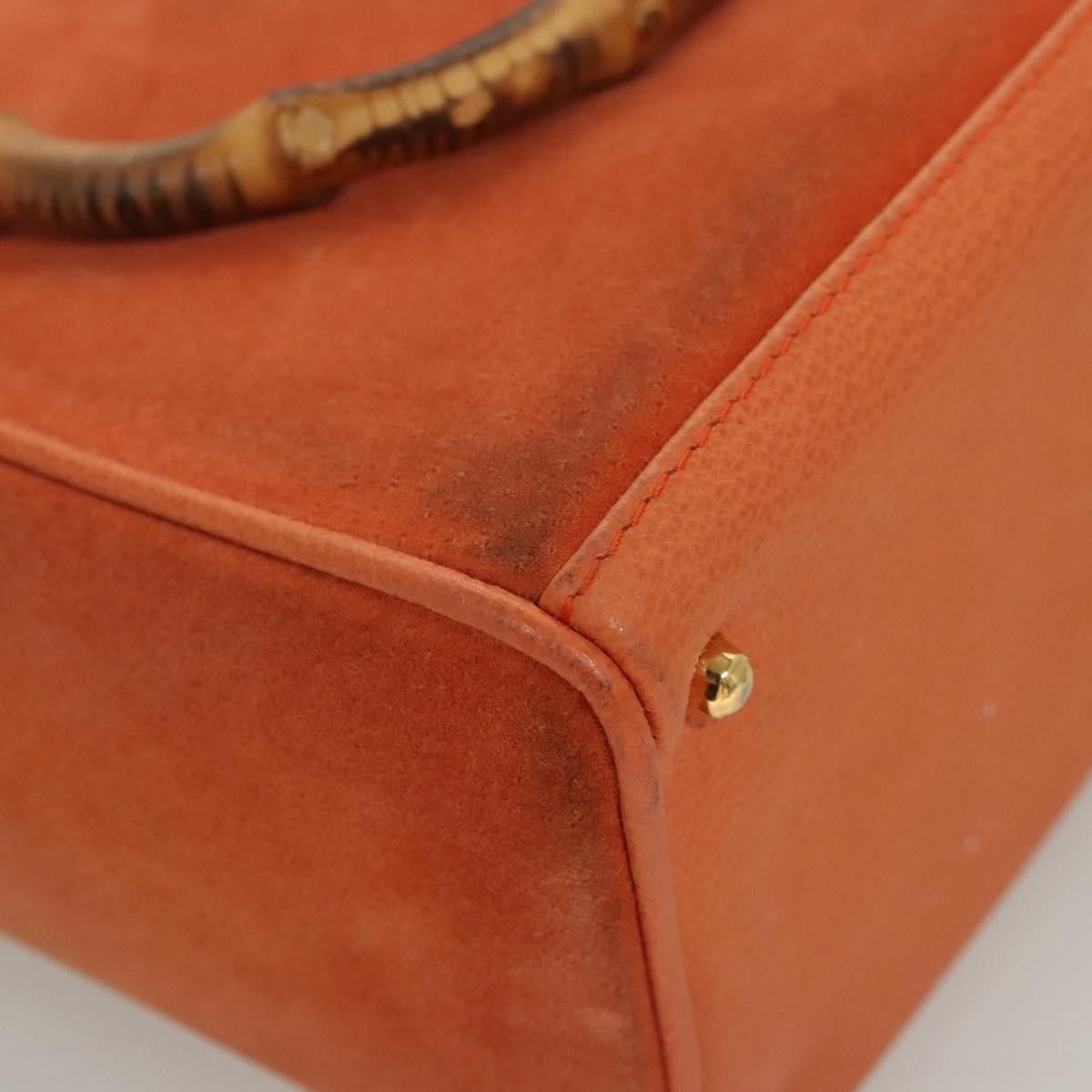 Gucci GUCCI Bamboo Hand Bag Suede Orange Gold 000 123 000 123 Size ONE SIZE - 13 Thumbnail