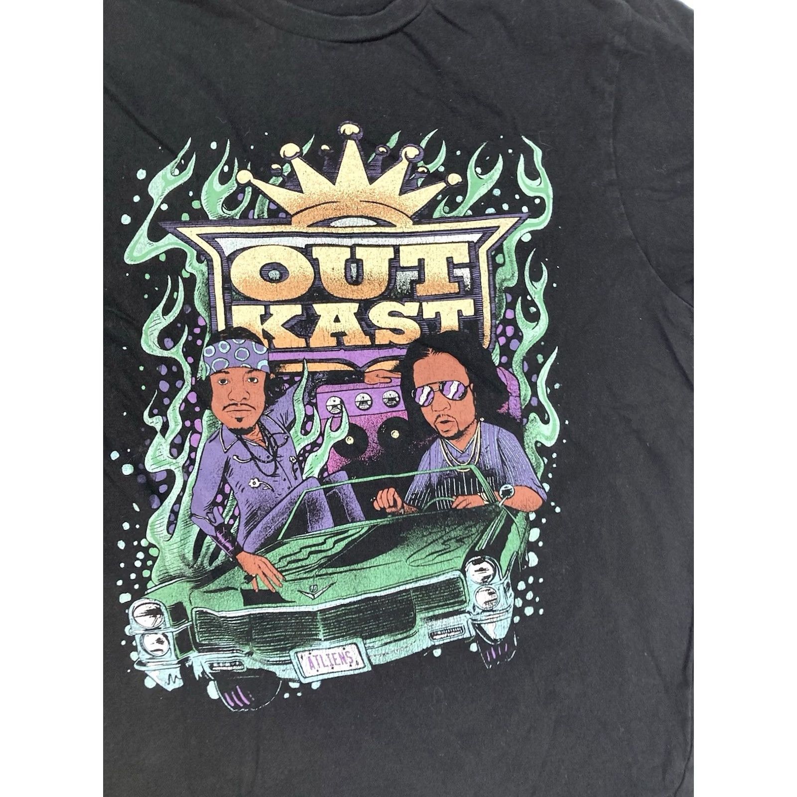 Vintage Outkast T-shirt Women Medium Black Short Sleeve Crew Neck Cotton Graphic Hip Hop Music Shirt Size M / US 6-8 / IT 42-44 - 2 Thumbnail