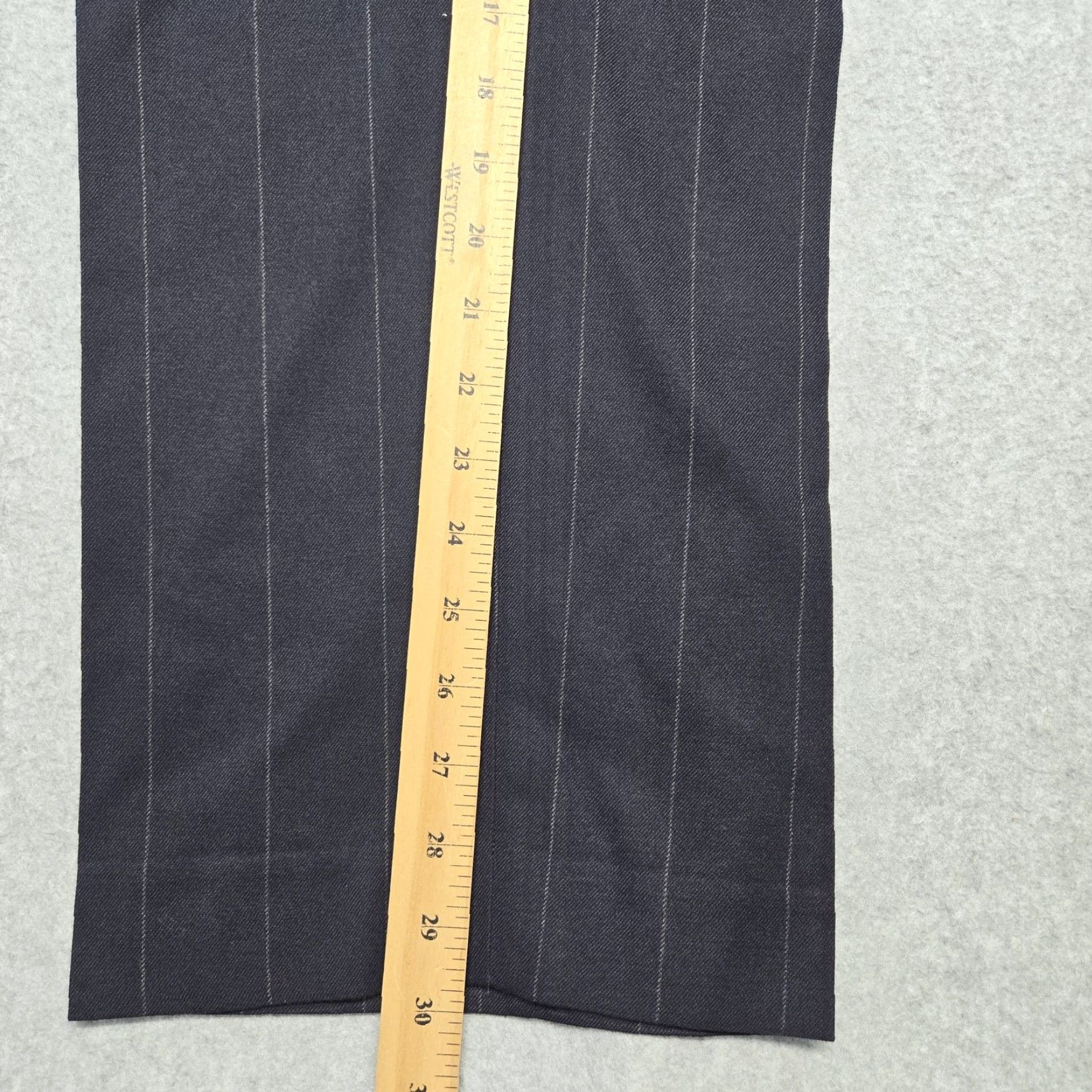 J.Crew J.CREW Suit Pants Mens 34 Blue Striped Wool Classic Fit Belted Vietnam Size 34R - 4 Thumbnail