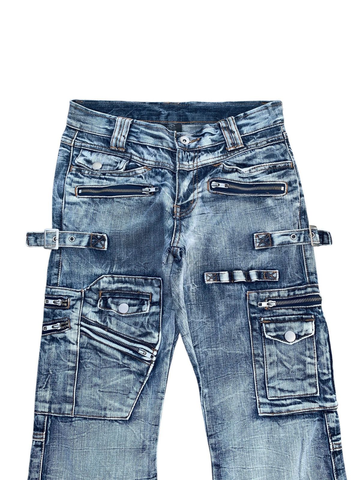 semanticdesign FLARE SEMANTIC DESIGN CARGO PUNK BONDAGE DISTRESSED DENIM Size US 29 - 5 Thumbnail