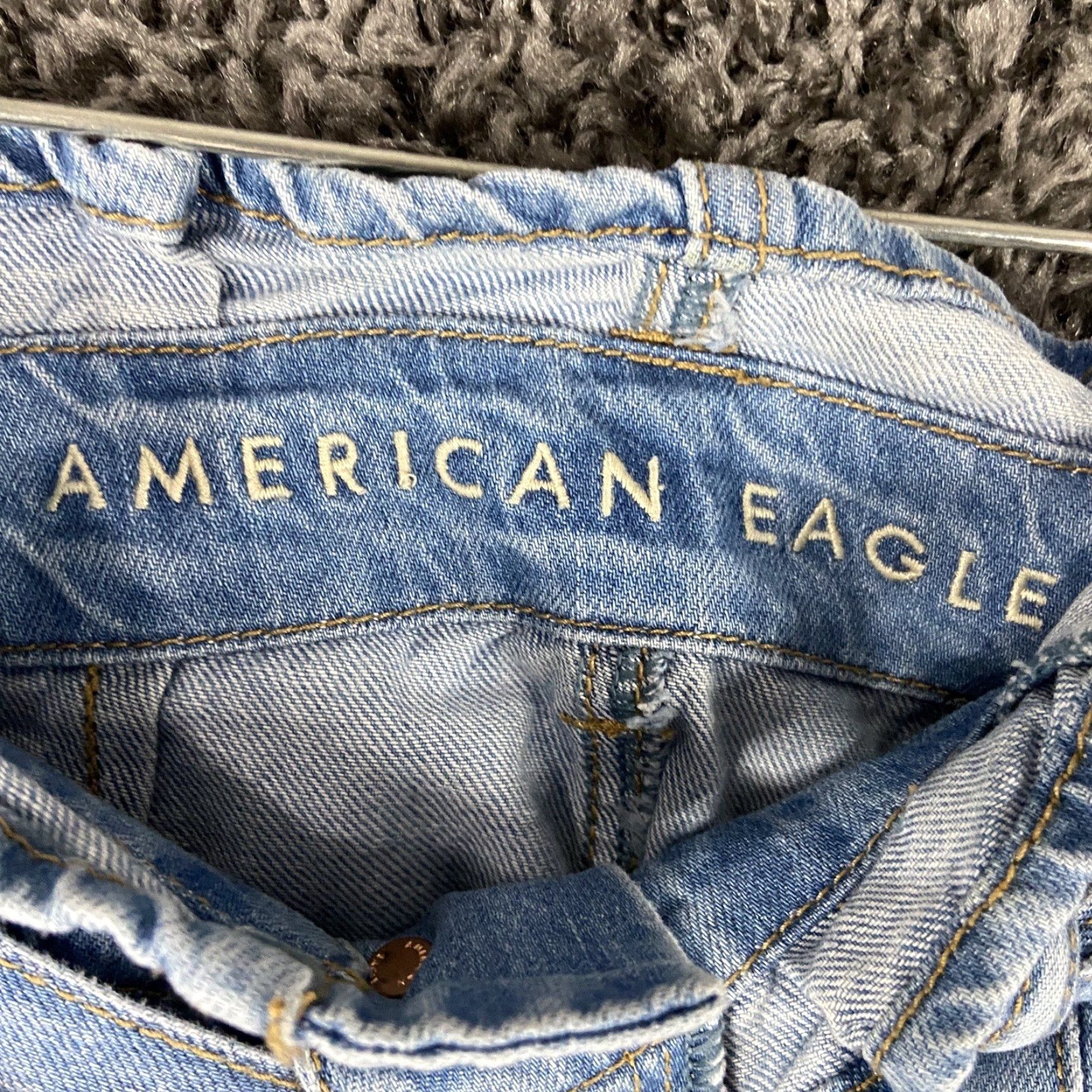 American Eagle Outfitters American Eagle Outfitters Shorts Womens 4 Blue Denim Belted Ruffle Hem Mom Size 27" / US 4 / IT 40 - 6 Thumbnail