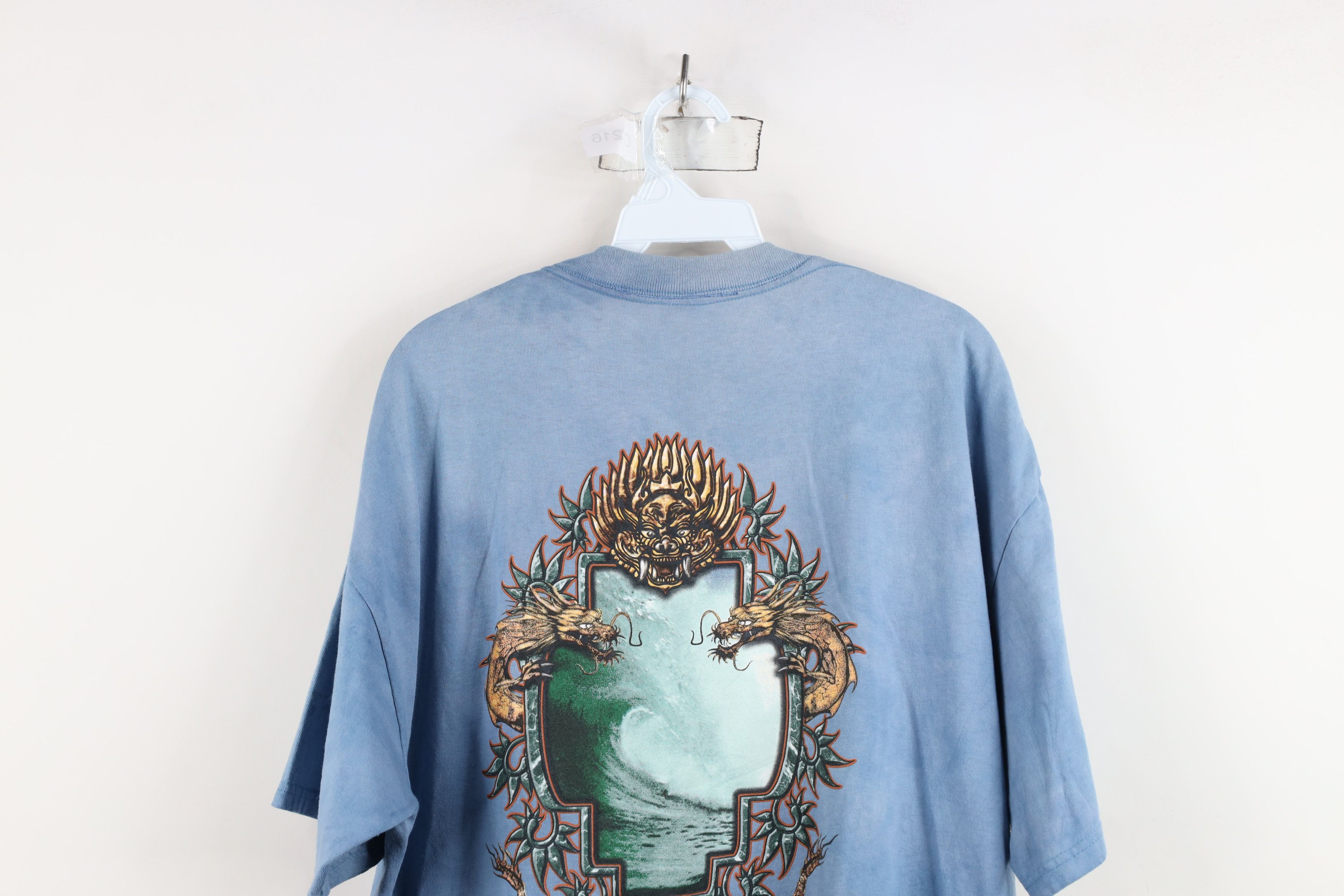 Vintage Vintage 90s Streetwear Dragon Acid Wash Surfing T-Shirt Size US XL / EU 56 / 4 - 11 Thumbnail