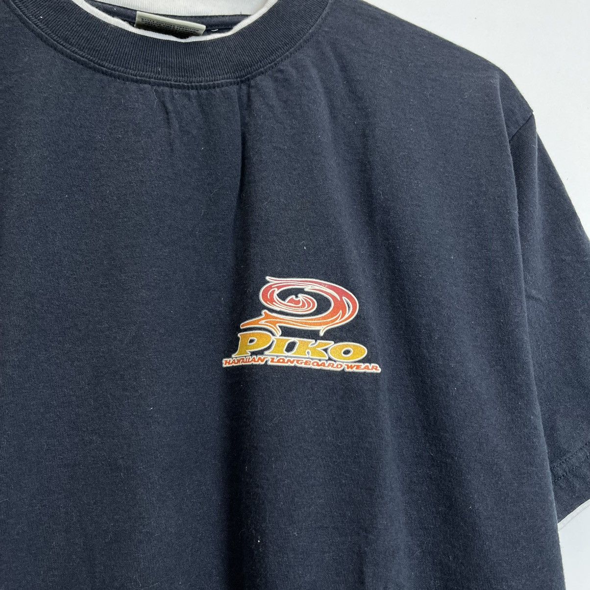 Japanese Brand Vintage 90s Double Layer Piko Hawaian Longboard Wear Tee Size US L / EU 52-54 / 3 - 8 Thumbnail