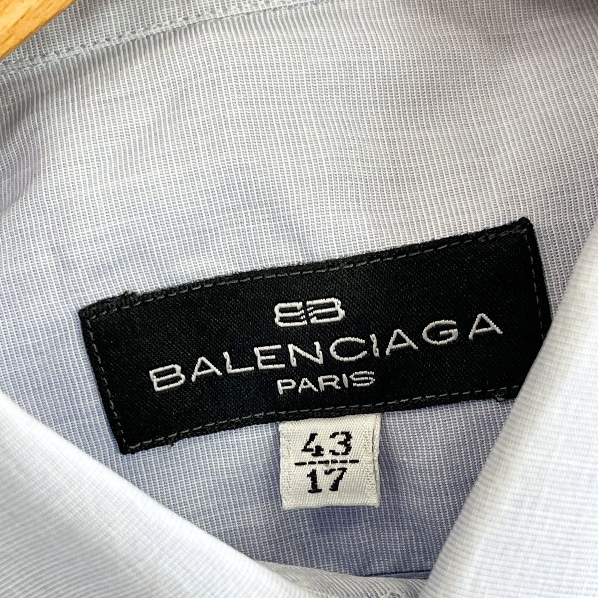 Balenciaga × Vintage BALENCIAGA LUXURY VINTAGE PURO COTONE BLUE STRIPED 43/17 Size US M / EU 48-50 / 2 - 9 Thumbnail