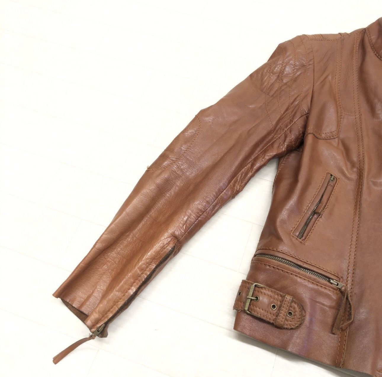 Vintage Chine Belgian Design Leather Jacket Size M / US 6-8 / IT 42-44 - 6 Thumbnail