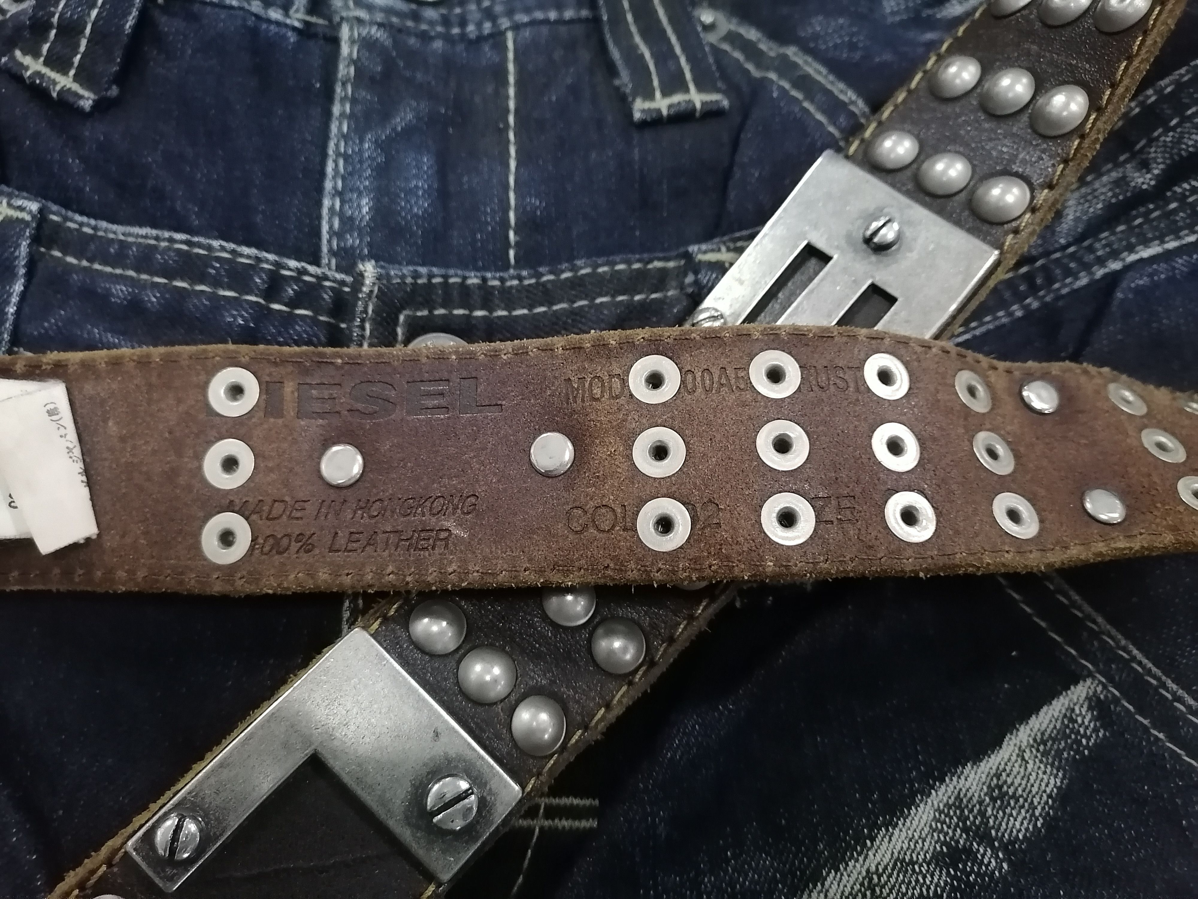 14th Addiction Diesel Emblem Studded Leather Belts Size ONE SIZE - 4 Thumbnail