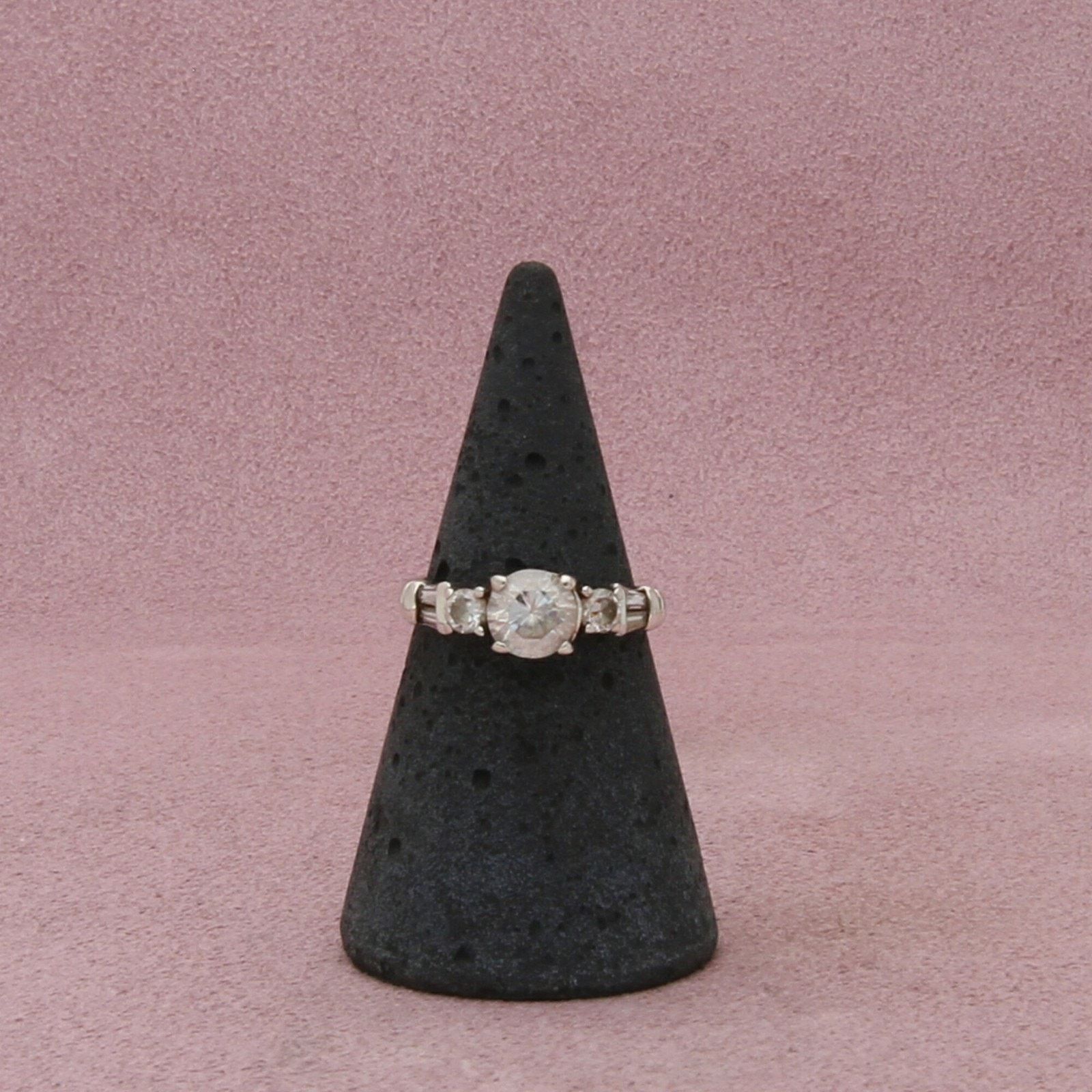 Sterling Silver sterling silver round-cut cz engagement ring size 6 Size ONE SIZE - 1 Thumbnail