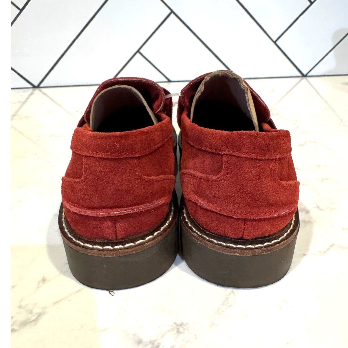 Anne Klein Anne Klein Emmylou Lug Sole Loafers suede maroon size 7 Size US 7 / IT 37 - 5 Thumbnail