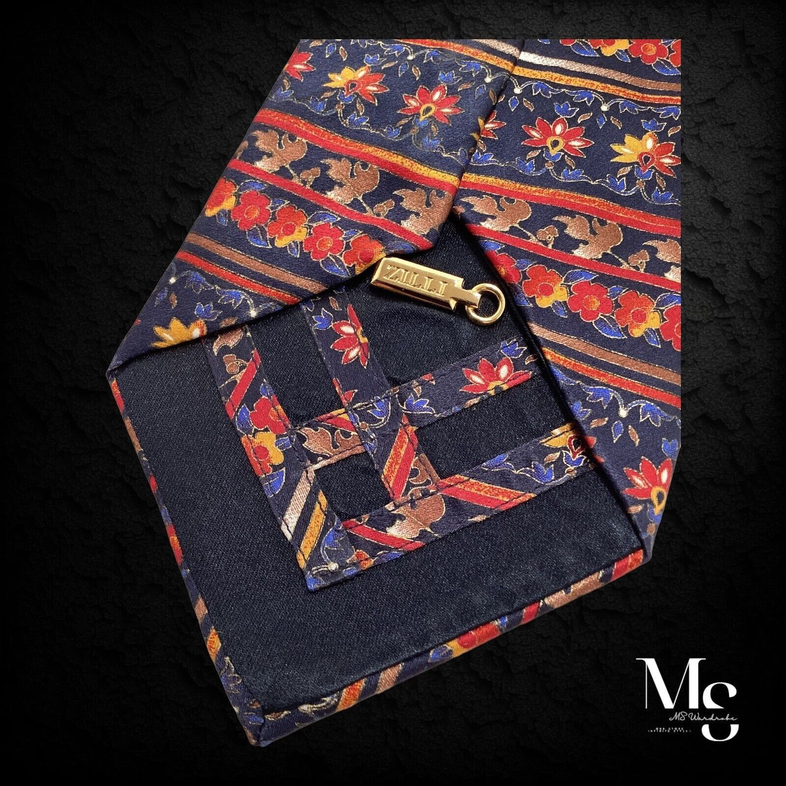 Zilli Zilli Blue Red Floral Luxury Silk Tie Hand Made In Italy Size ONE SIZE - 4 Thumbnail