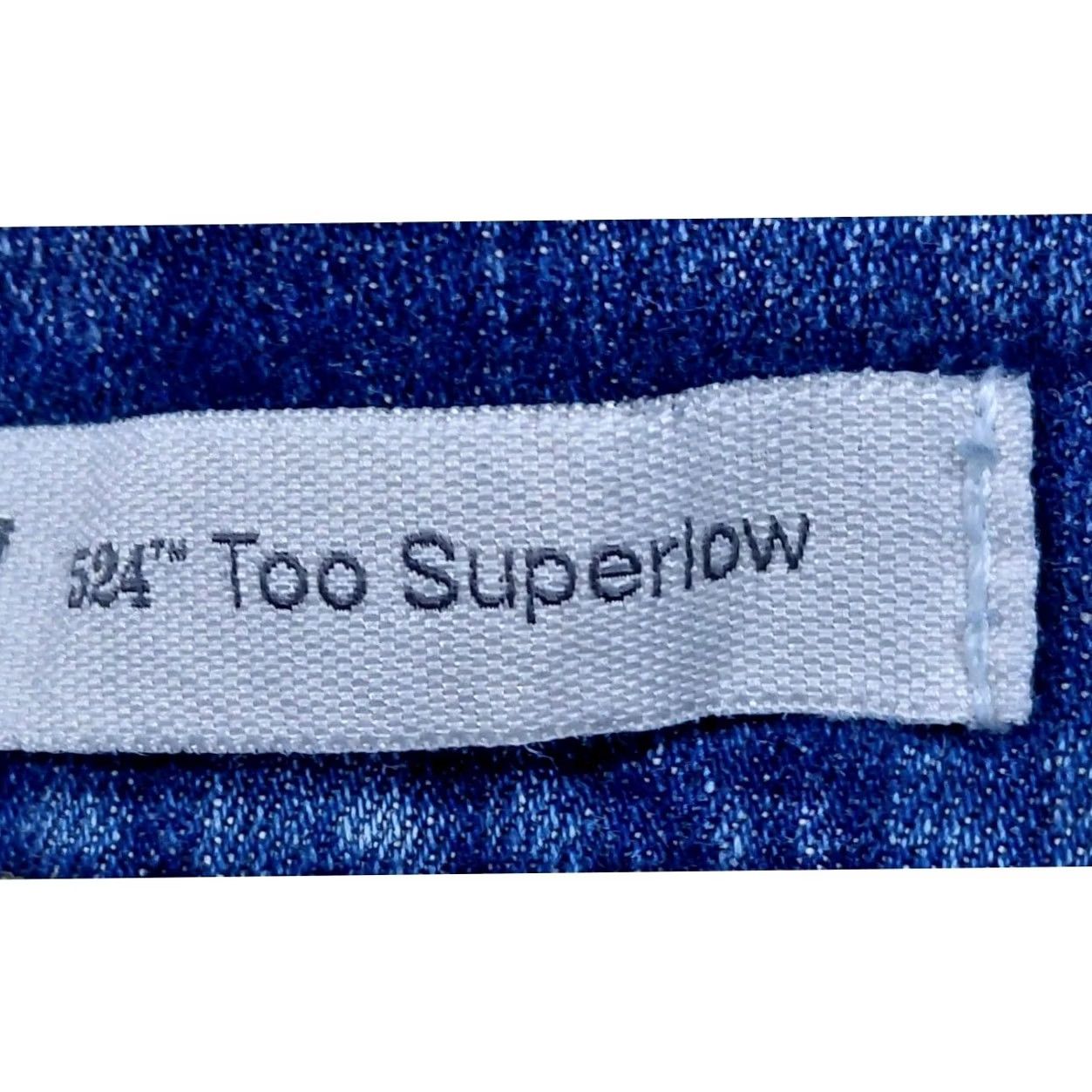 Vintage VINTAGE Levi’s 524 Too Superlow Skinny Jeans Women W27 L32 Distressed Knee Jeans Y2K Retro Blue Denim Cotton Elastane Size 27" / US 4 / IT 40 - 7 Thumbnail