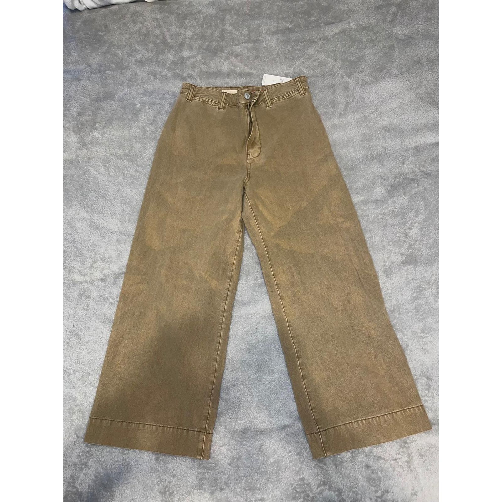 Anthropologie Anthropologie Pilcro - Cropped Wide-Leg / 28 / Taupe / NWT Size 28" / US 6 / IT 42 - 2 Thumbnail