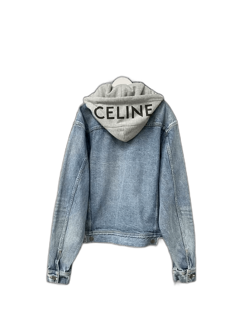 Celine Celine Hooded Logo Denim Jacket Size US L / EU 52-54 / 3 - 1 Thumbnail